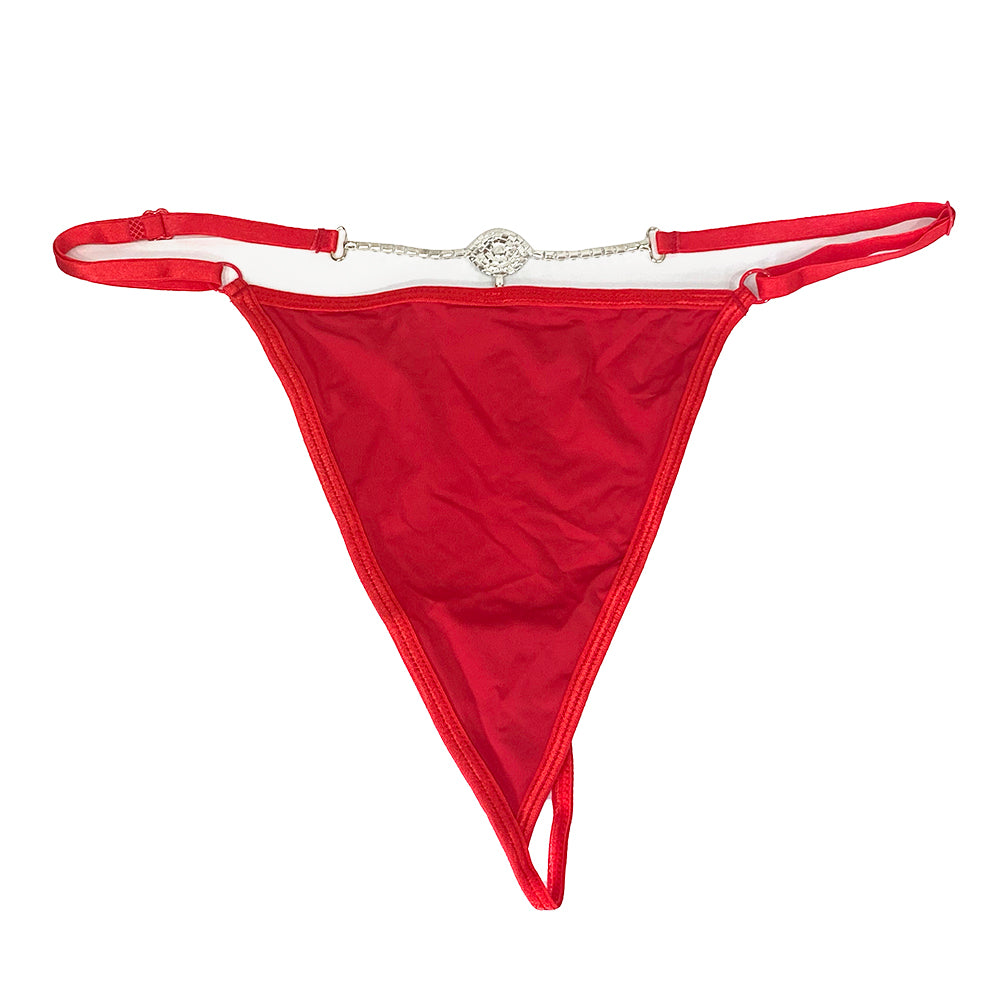 Γυναικεία string με σχέδιο μάτι από στρας Κόκκινο ANSIN