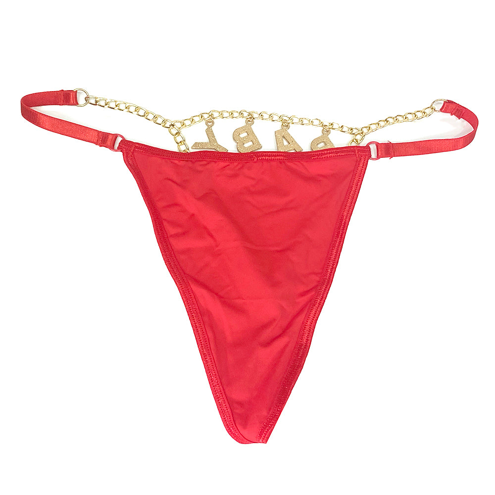Γυναικεία string με σχέδιο BABY Κόκκινο ANSIN