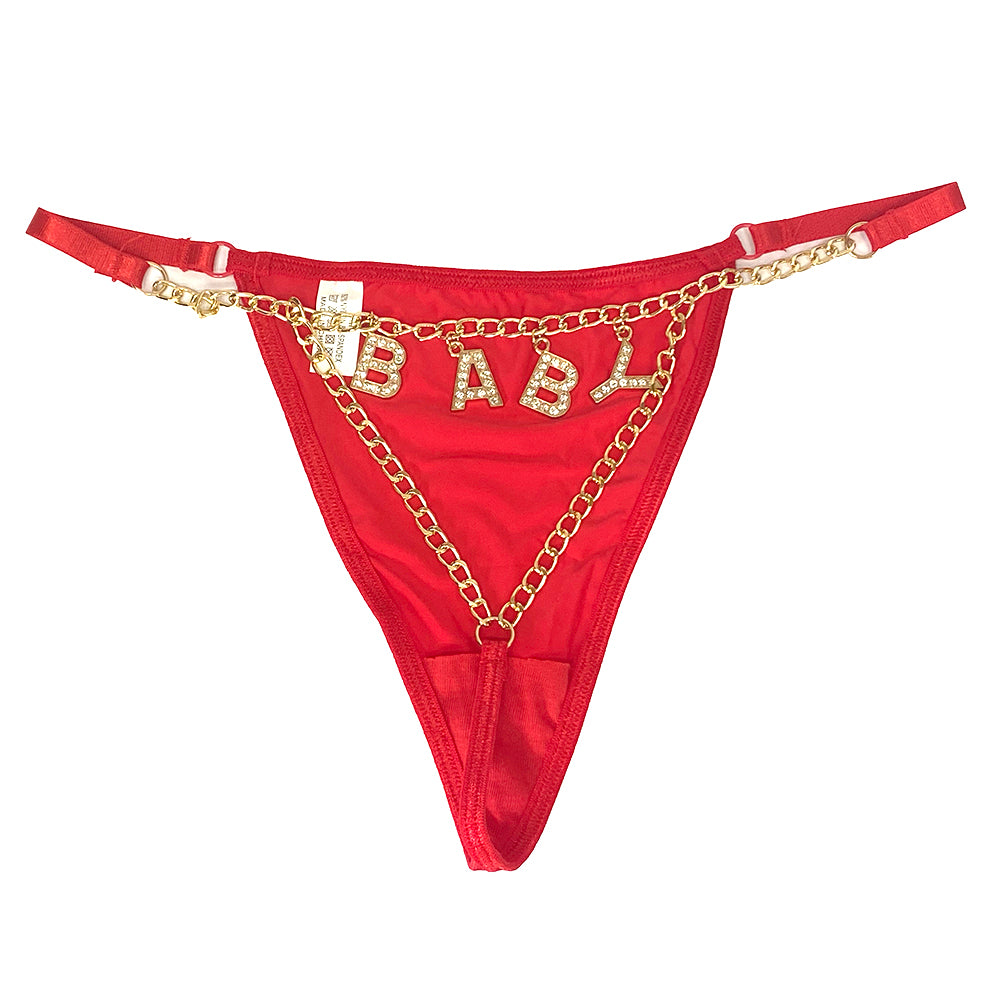 Γυναικεία string με σχέδιο BABY Κόκκινο ANSIN
