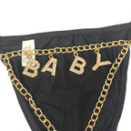 Γυναικεία string με σχέδιο BABY Μαύρο ANSIN