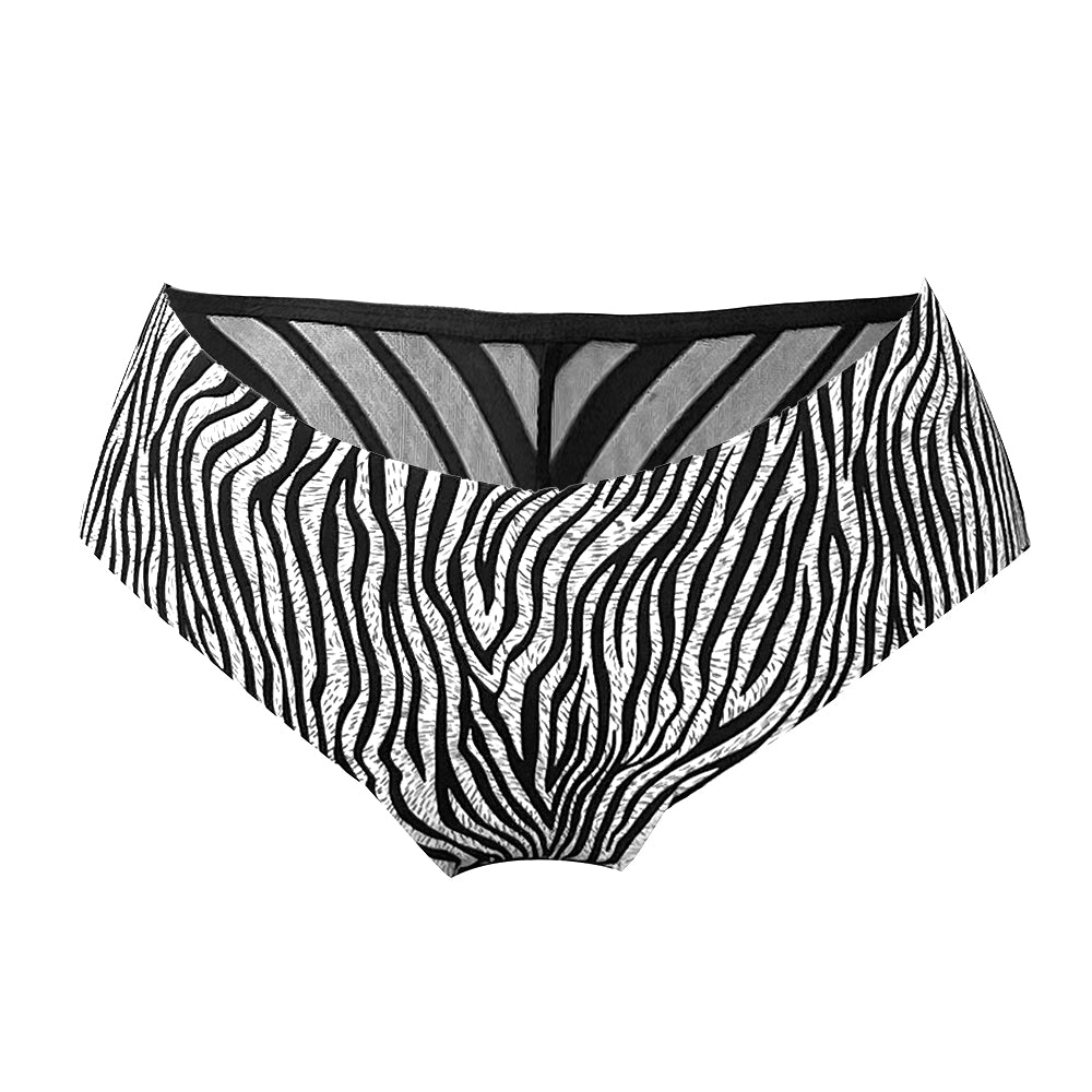 Γυναικείο σλιπ Animal print με διαφάνεια χωρίς ραφή Ζέβρα ANSIN