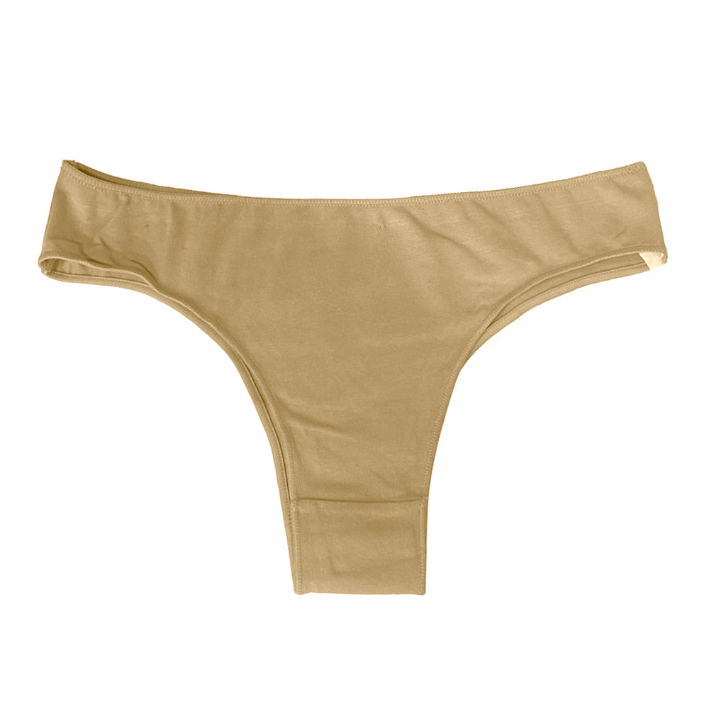 Γυναικεία βαμβακερά στρινγκ 3pack Μπεζ ANSIN