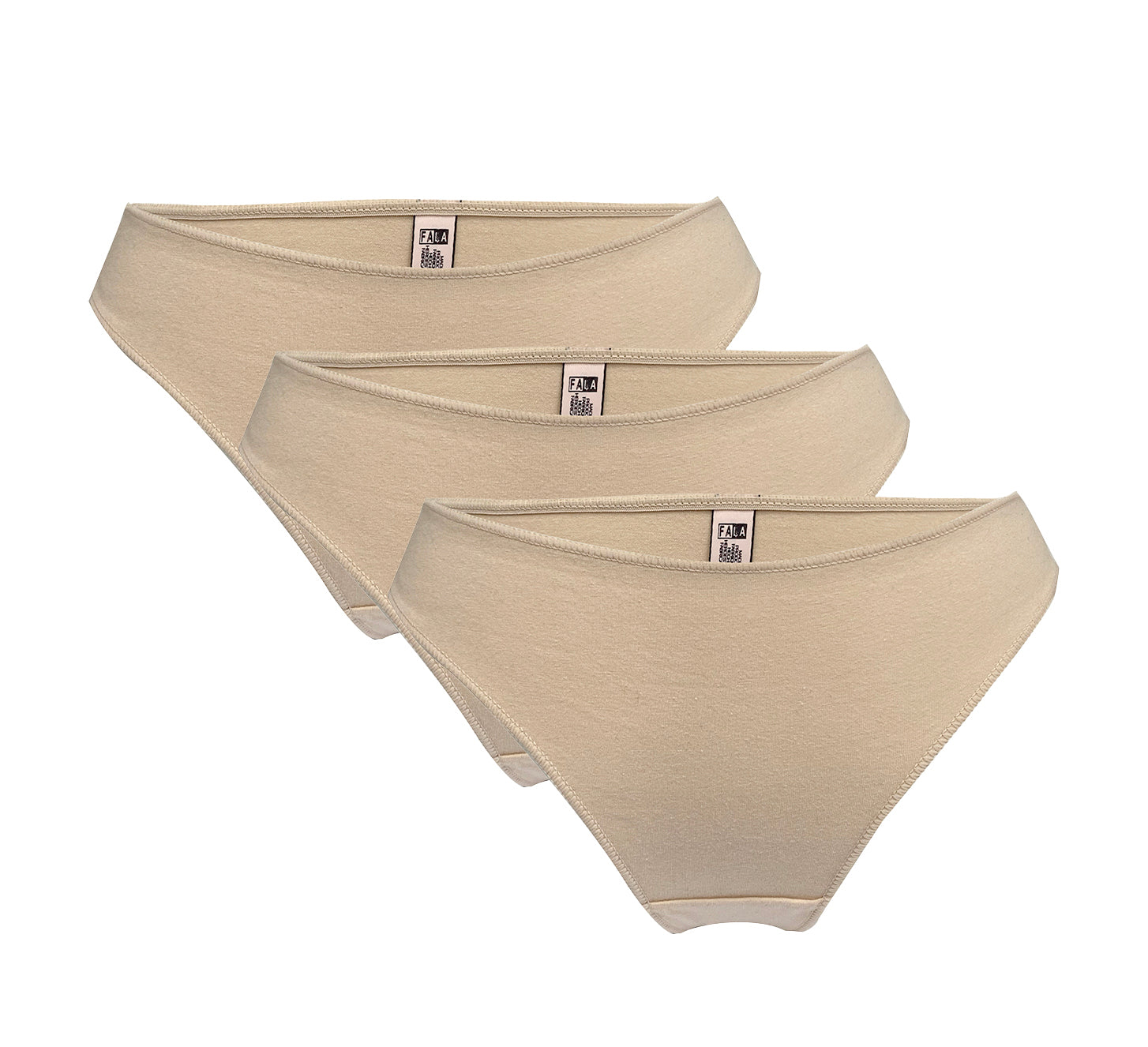 Γυναικεία βαμβακερά σλιπ brazil 3pack Μπεζ ANSIN