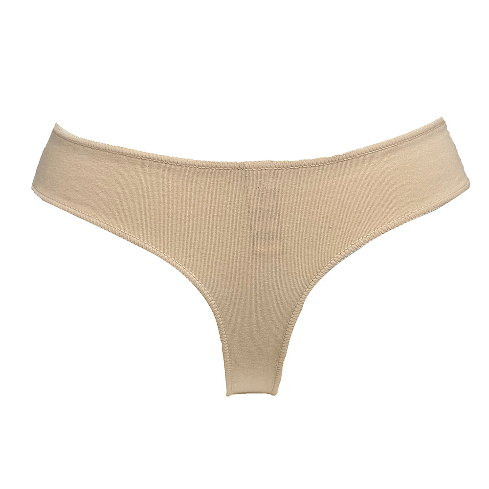 Γυναικεία βαμβακερά στρινγκ 2pack Μαύρο/Μπεζ ANSIN