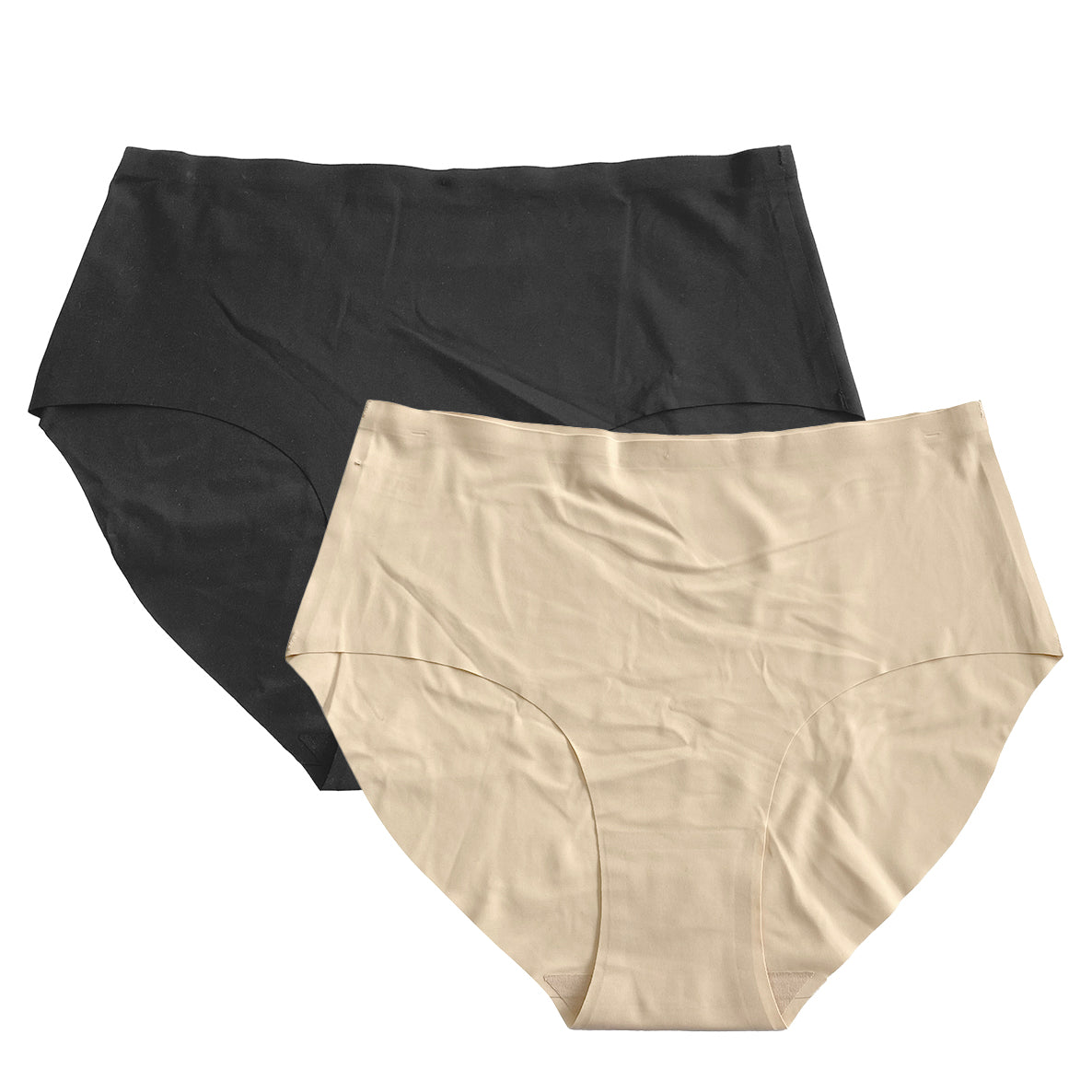 Γυναικείο σλιπ χωρίς ραφές plus-size 2pack Μαύρο/Μπεζ ANSIN