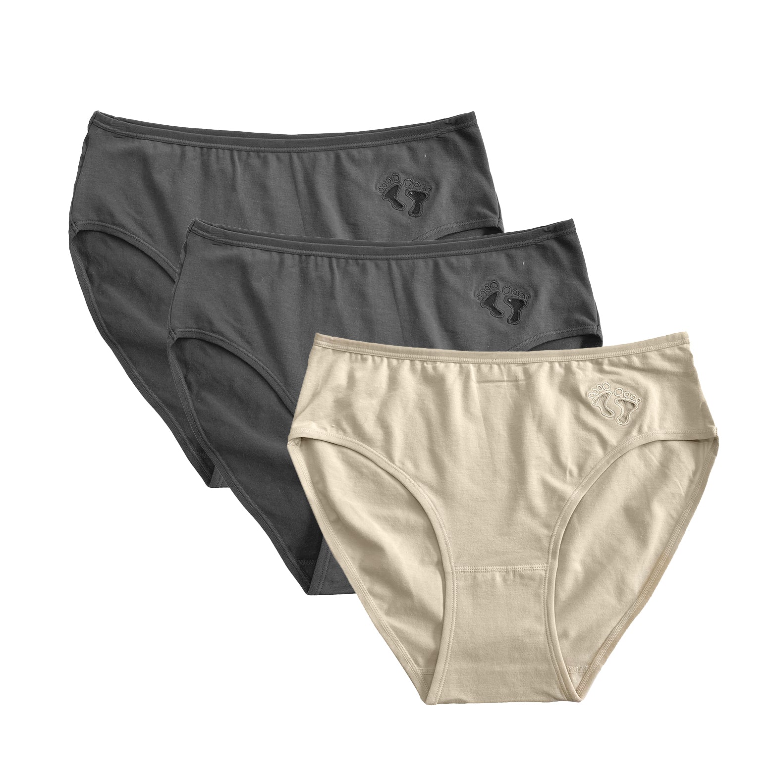 Γυναικεία σλιπ βαμβακερά 3pack Μαύρο/Μπεζ ANSIN