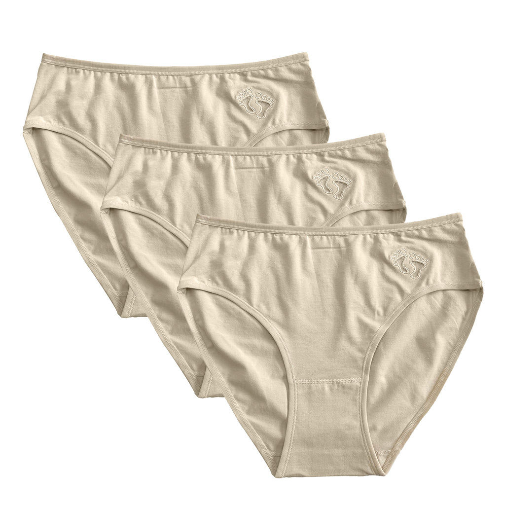 Γυναικεία σλιπ βαμβακερά 3pack Μπεζ ANSIN