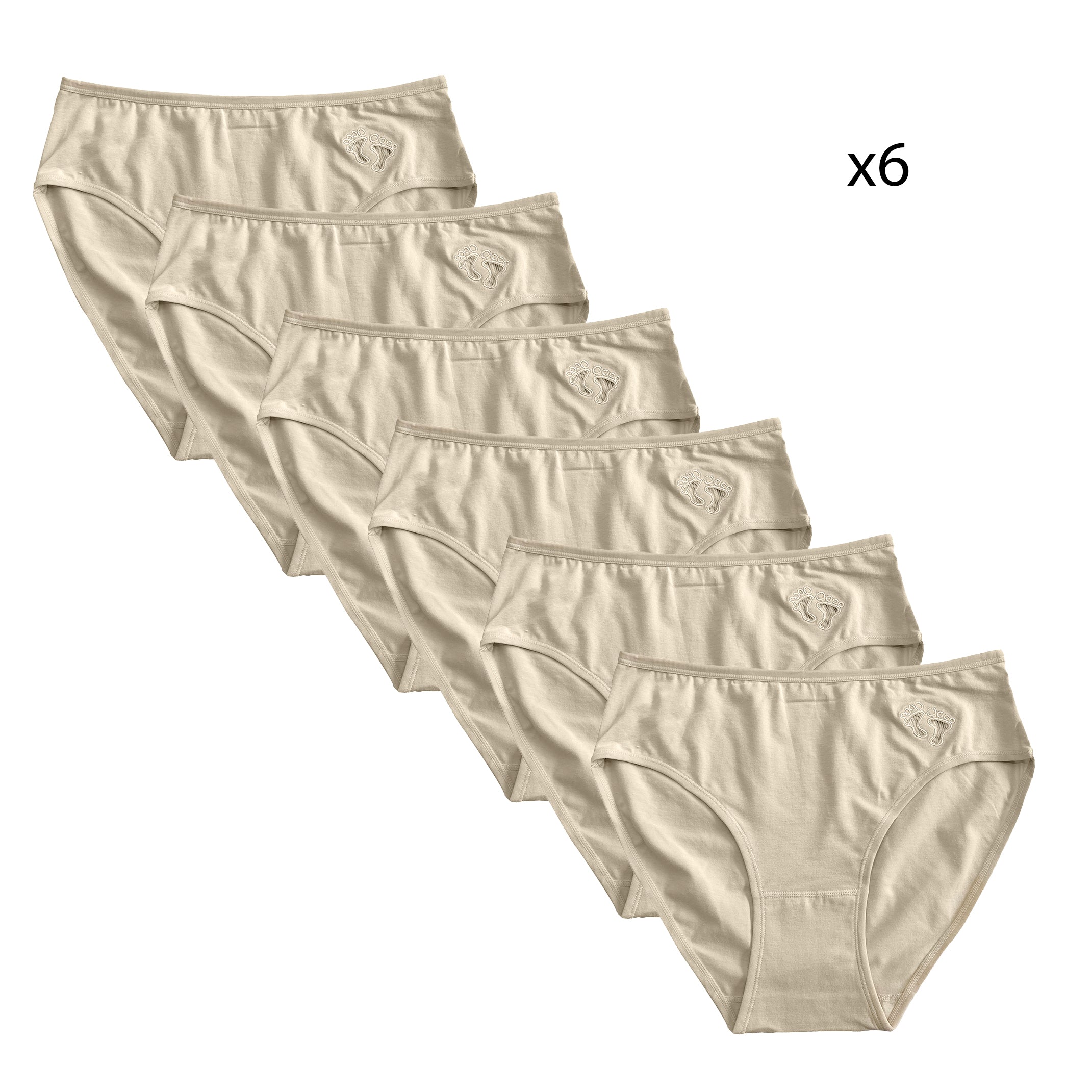 Γυναικεία σλιπ βαμβακερά 6pack Μπεζ ANSIN