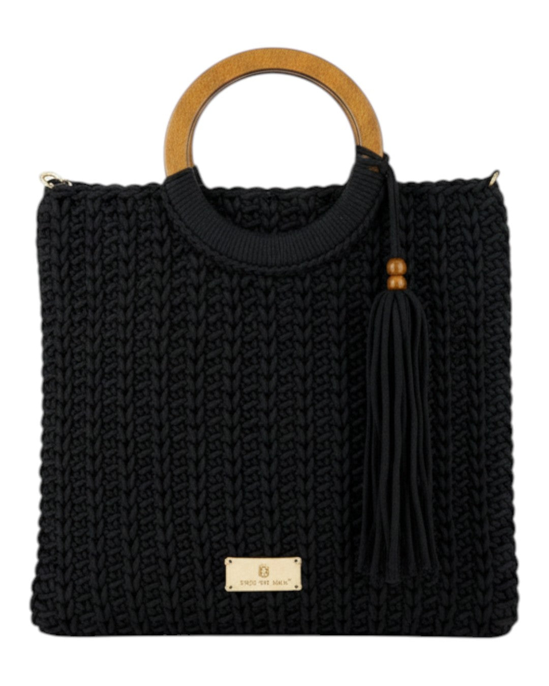 Πλεκτή Τσάντα Χειρός CN26003 - Μαύρο BAG TO BAG