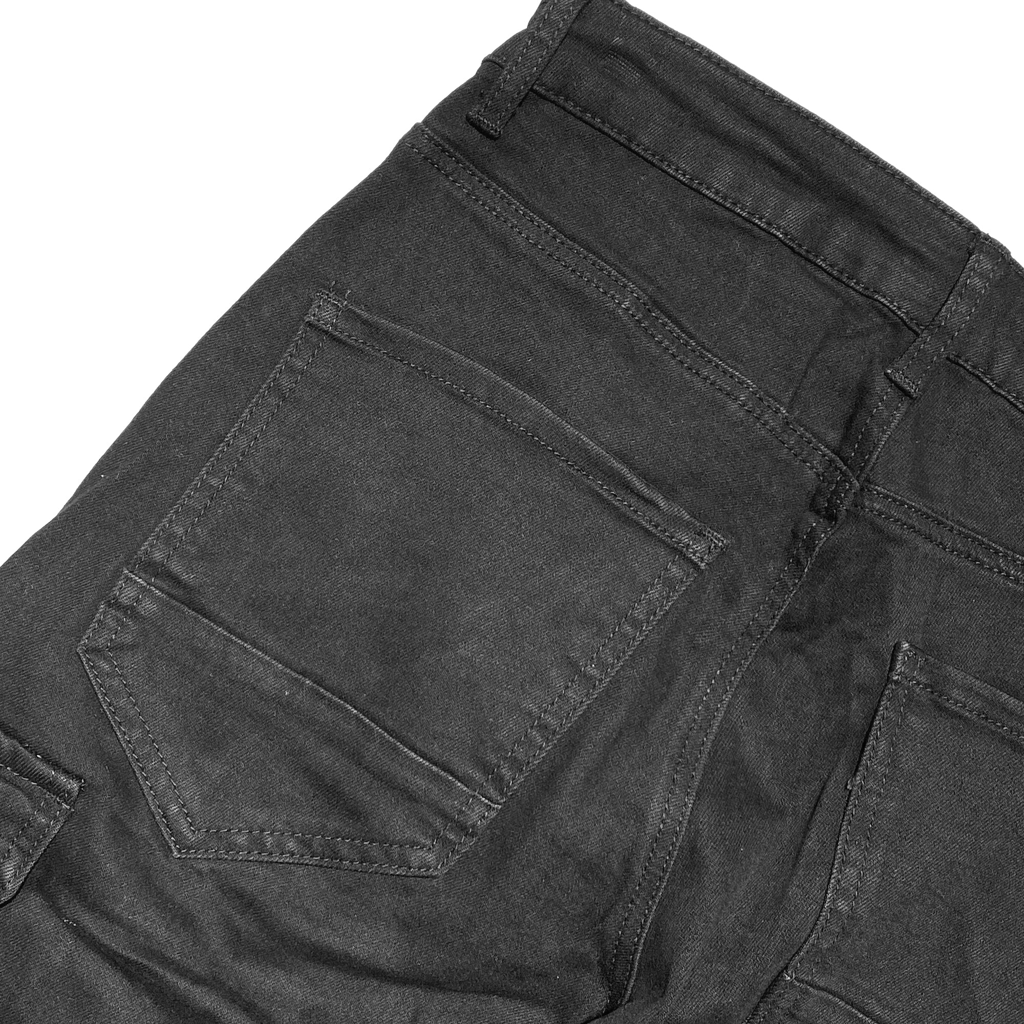 Ανδρικά τζιν παντελόνια cargo με κορδόνι στο ζωνάρι Μαύρο ANSIN