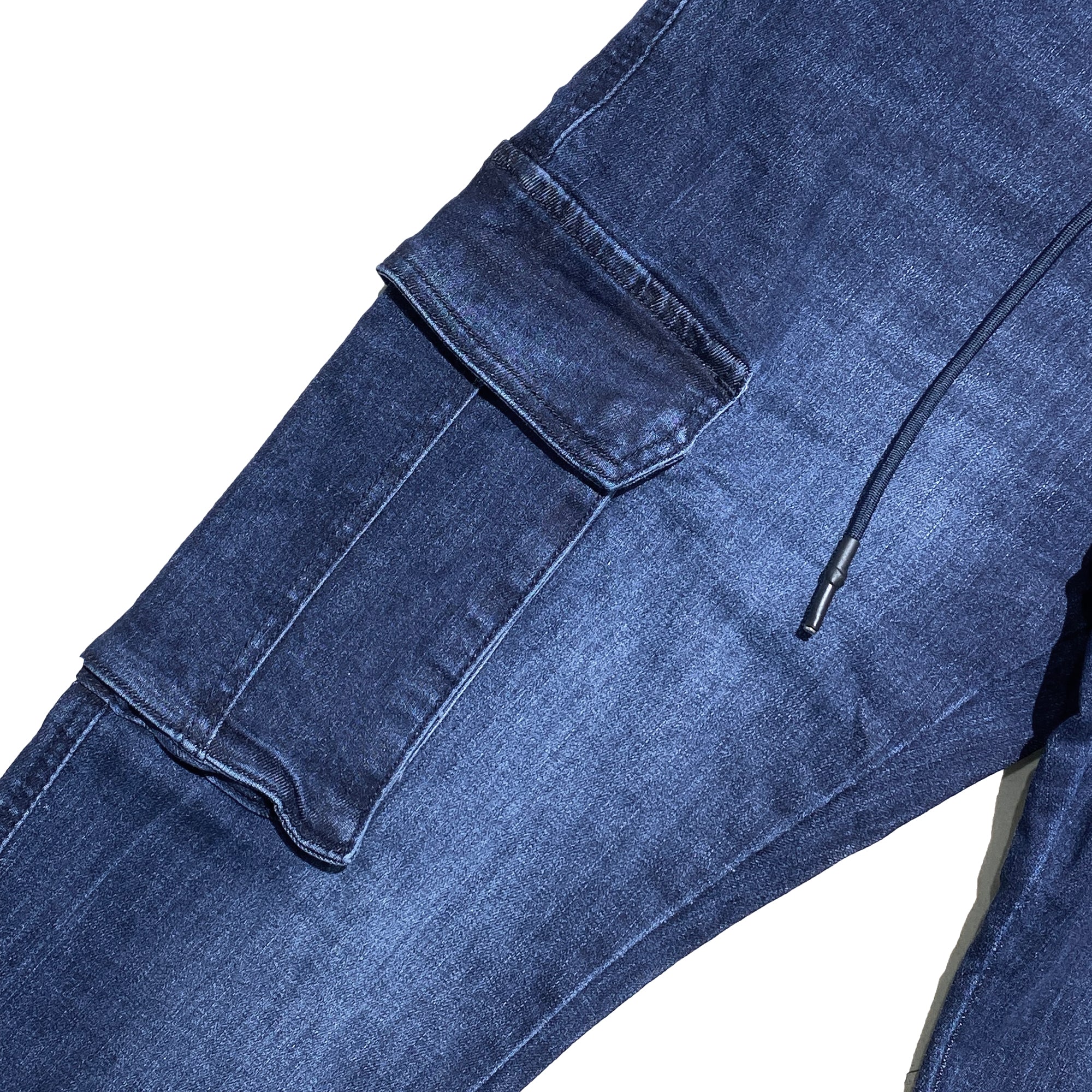 Ανδρικά τζιν παντελόνια cargo με ελαστικό ζωνάρι Μπλε ANSIN