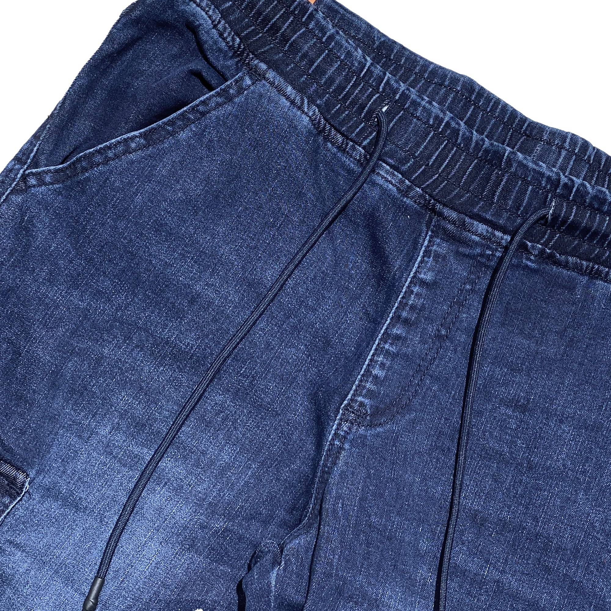 Ανδρικά τζιν παντελόνια cargo με ελαστικό ζωνάρι Μπλε ANSIN