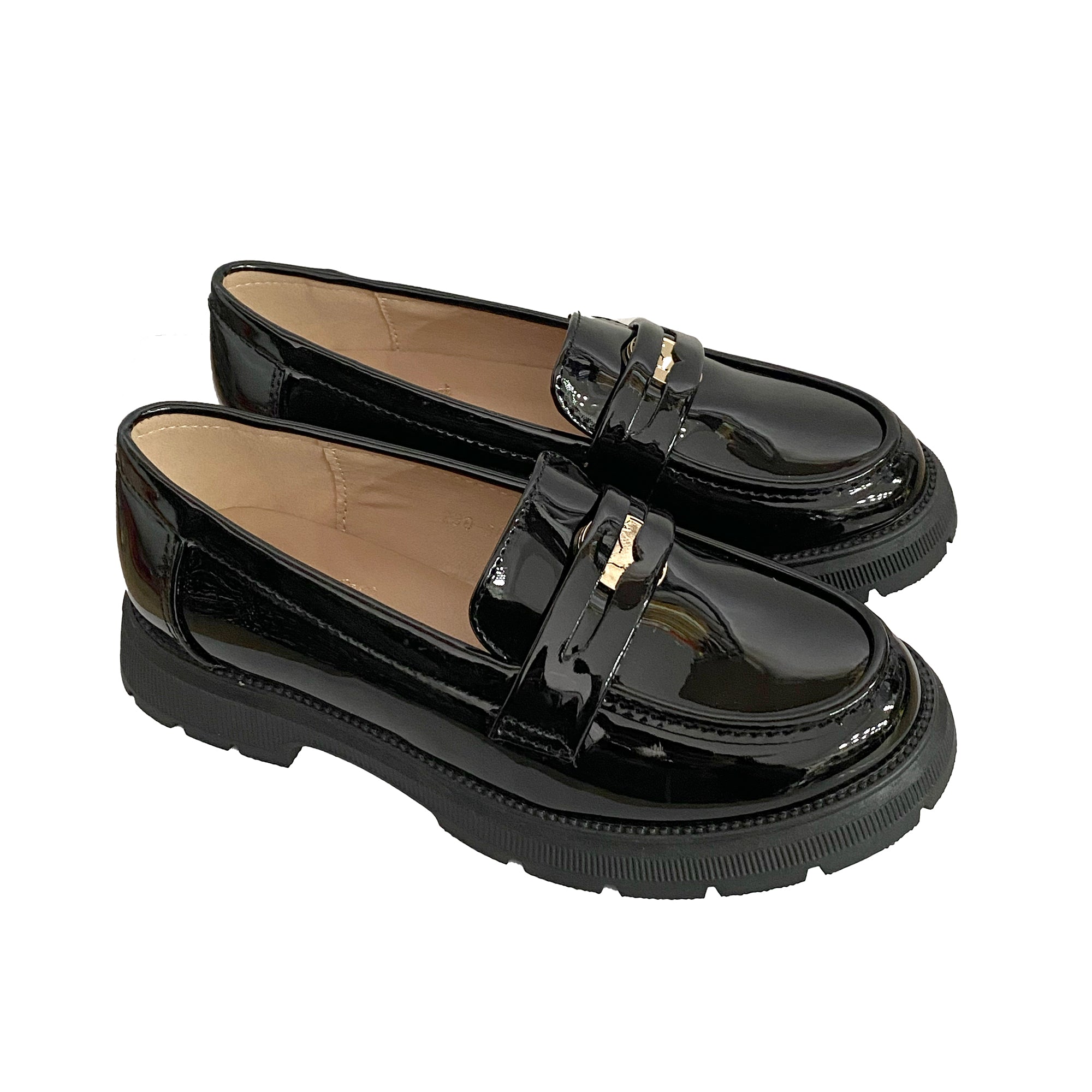 Κοριτσίστικα μοκασίνια λουστρίν Μαύρο ANSIN