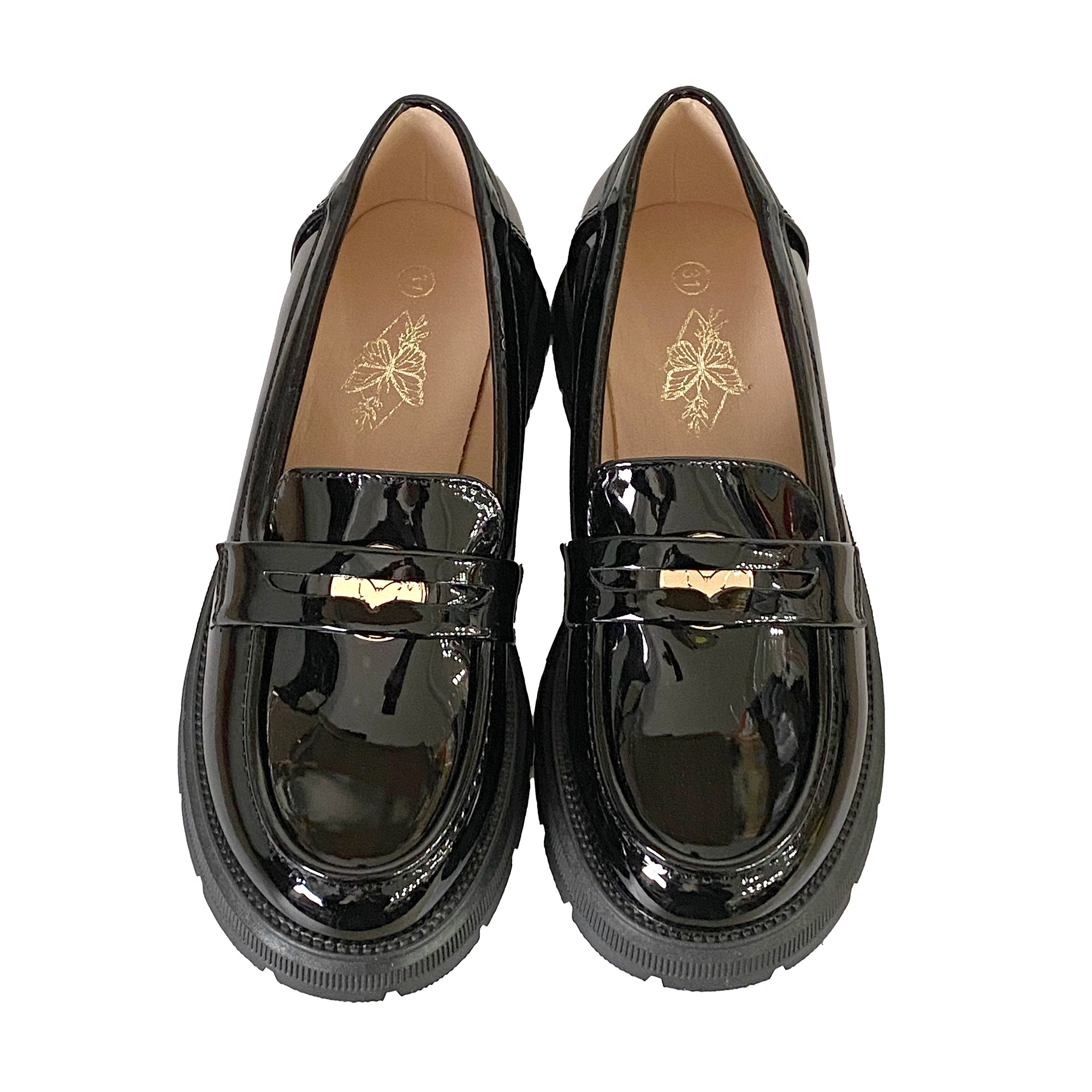 Κοριτσίστικα μοκασίνια λουστρίν Μαύρο ANSIN