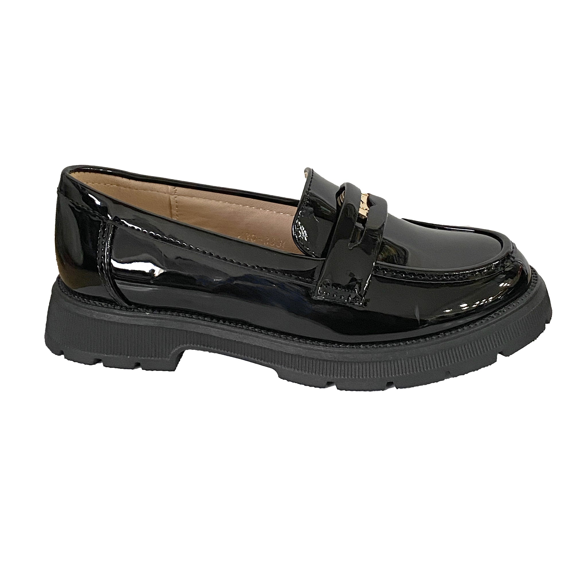 Κοριτσίστικα μοκασίνια λουστρίν Μαύρο ANSIN