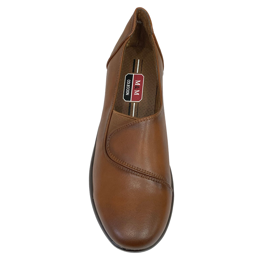 Γυναικεία ανατομικά παπούτσια slip-on με λάστιχο Καφέ ANSIN