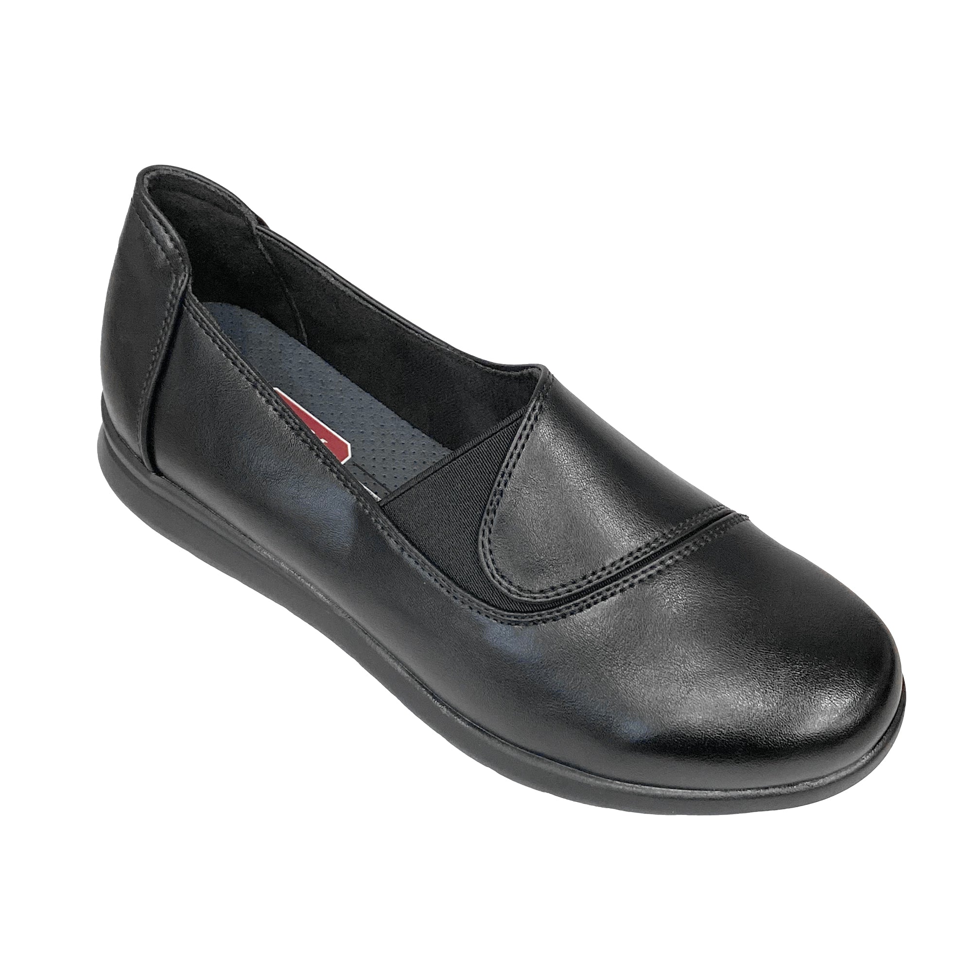 Γυναικεία ανατομικά παπούτσια slip-on με λάστιχο Μαύρο ANSIN