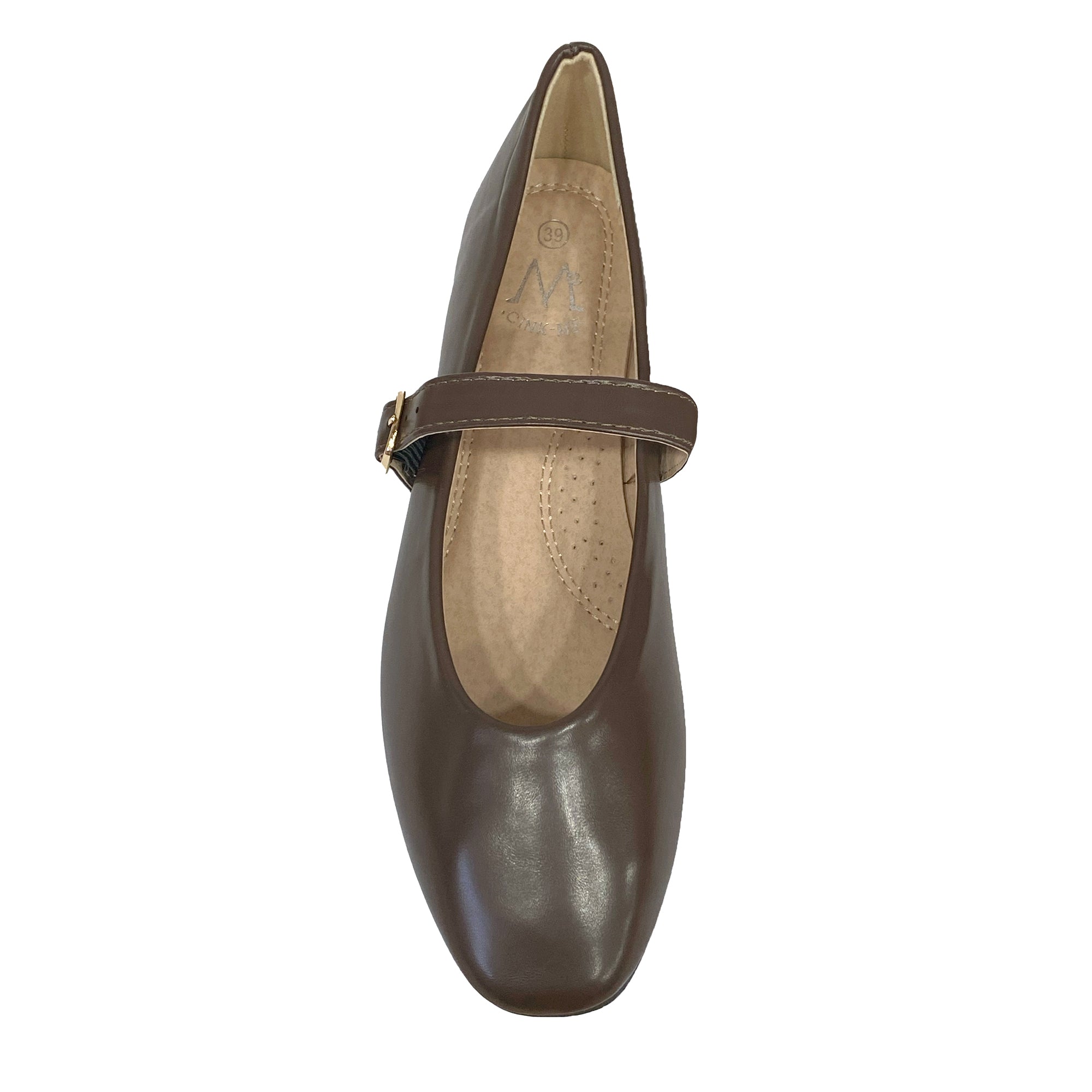 Γυναικείες μπαλαρίνες με μπαρέτα Καφέ ANSIN