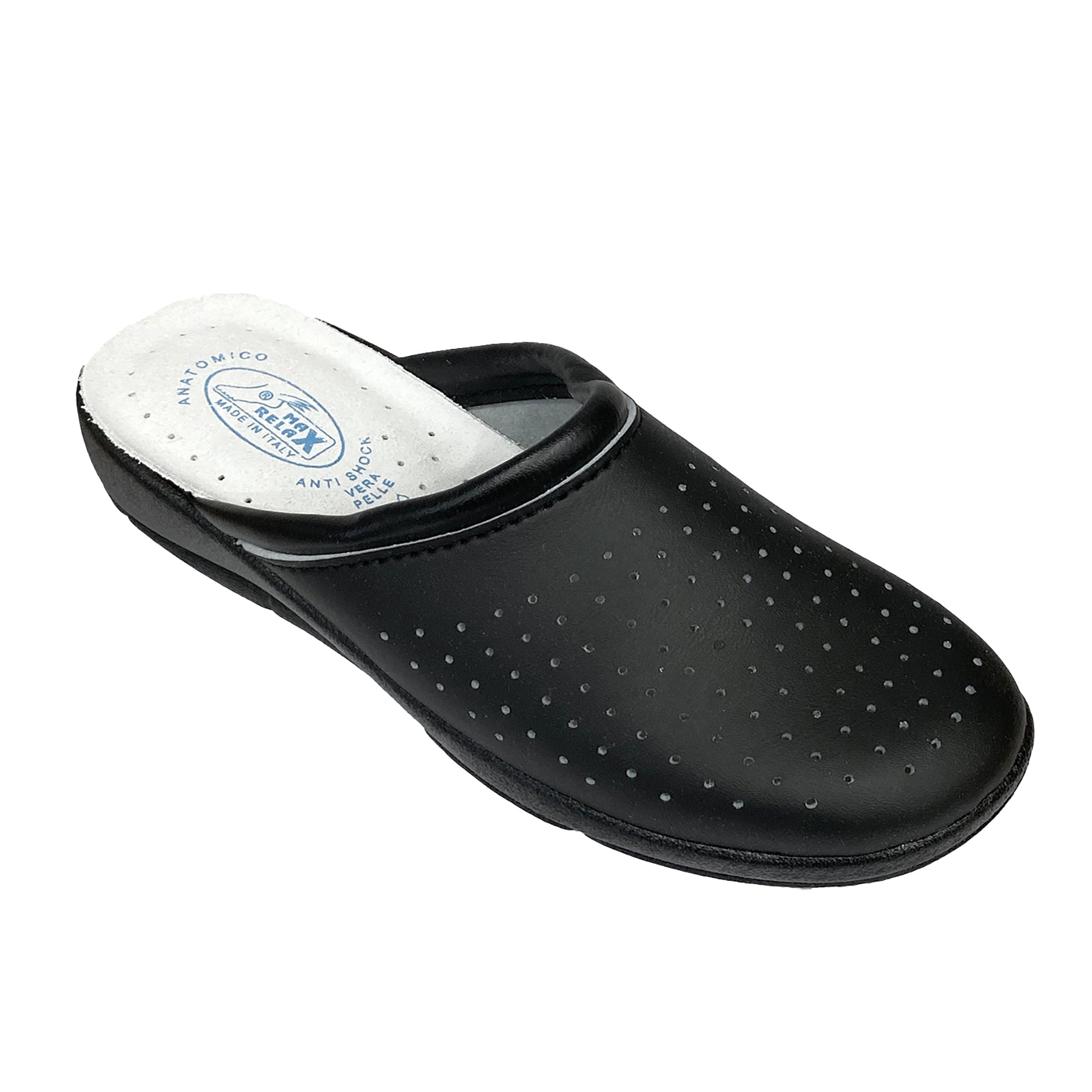 Ανδρικά ανατομικά σαμπό με δερμάτινο πάτο Μαύρο ANSIN