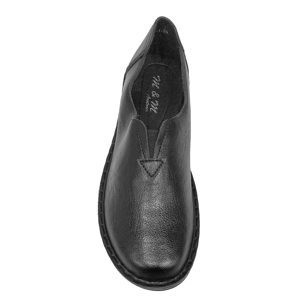 Γυναικεία ανατομικά παπούτσια slip-on με λάστιχο Μαύρο ANSIN