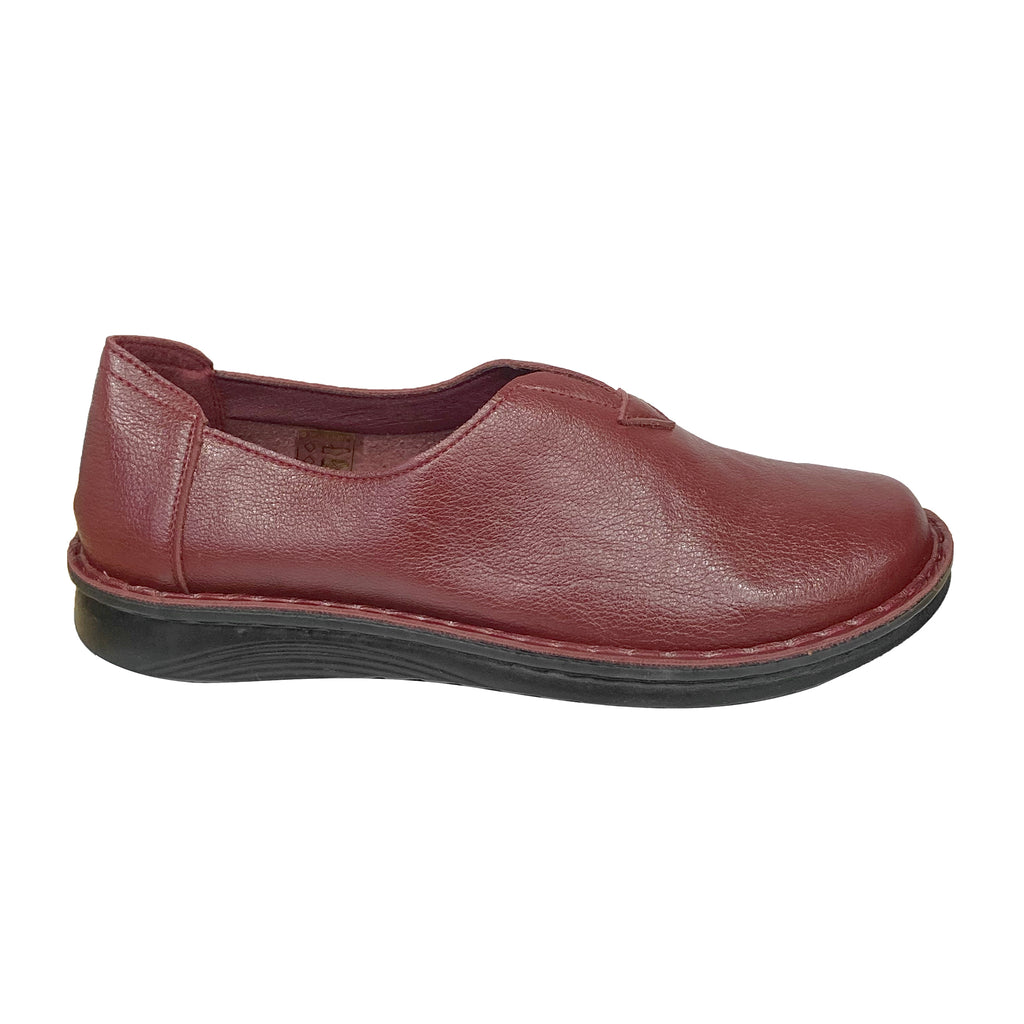Γυναικεία ανατομικά παπούτσια slip-on με λάστιχο Μπορντό ANSIN