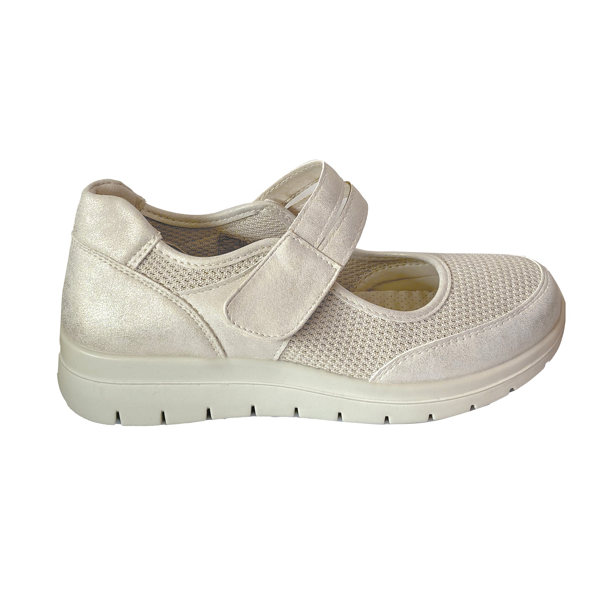 Γυναικεία ανατομικά καλοκαιρινά παπούτσια με μπαρέτα Μπεζ ANSIN