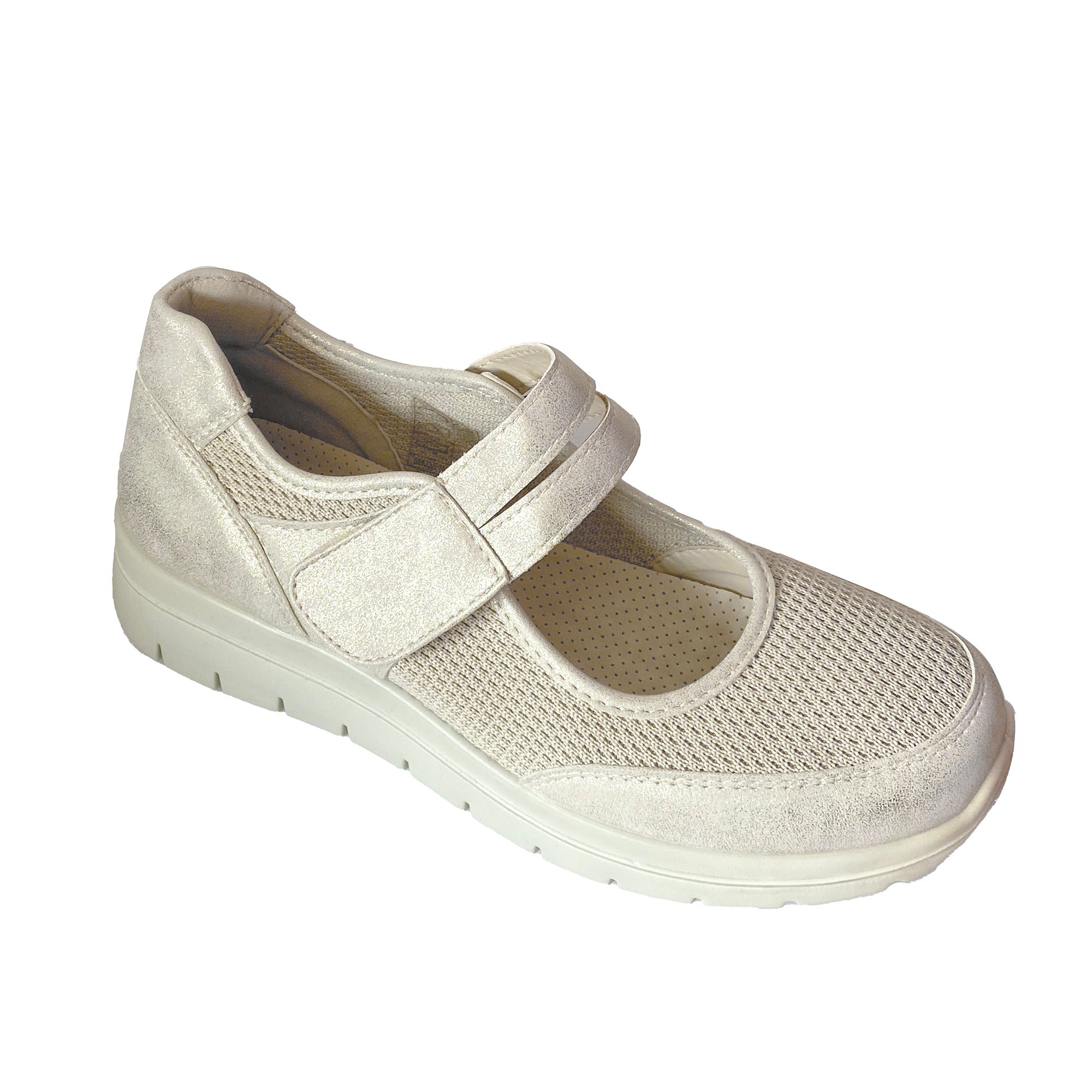 Γυναικεία ανατομικά καλοκαιρινά παπούτσια με μπαρέτα Μπεζ ANSIN