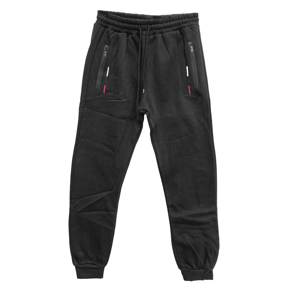 Ανδρική φόρμα παντελόνια fleece με λάστιχο Μαύρο ANSIN