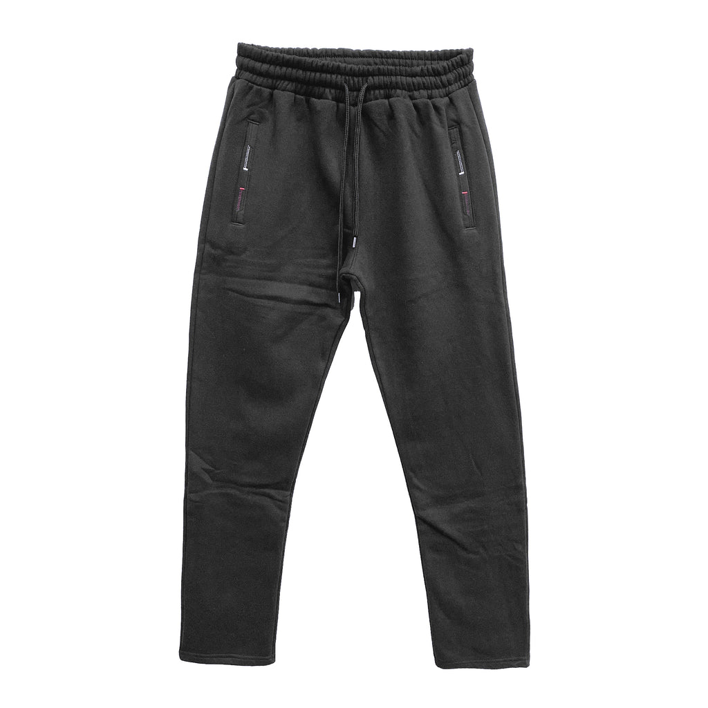Ανδρική φόρμα παντελόνια fleece ίσια γραμμή Μαύρο ANSIN