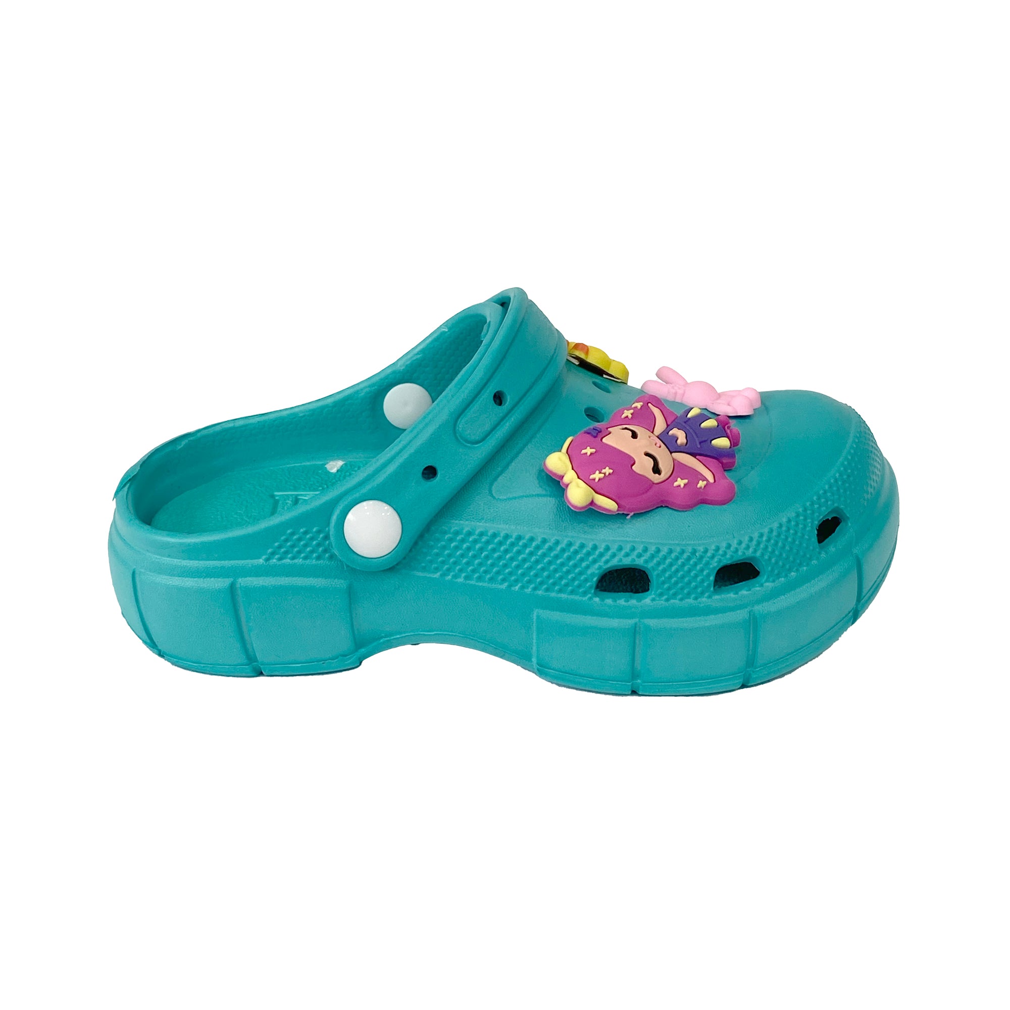 Παιδικές παντόφλες σαμπό για κορίτσι με διακοσμητικά 30-35 Πράσινο ANSIN