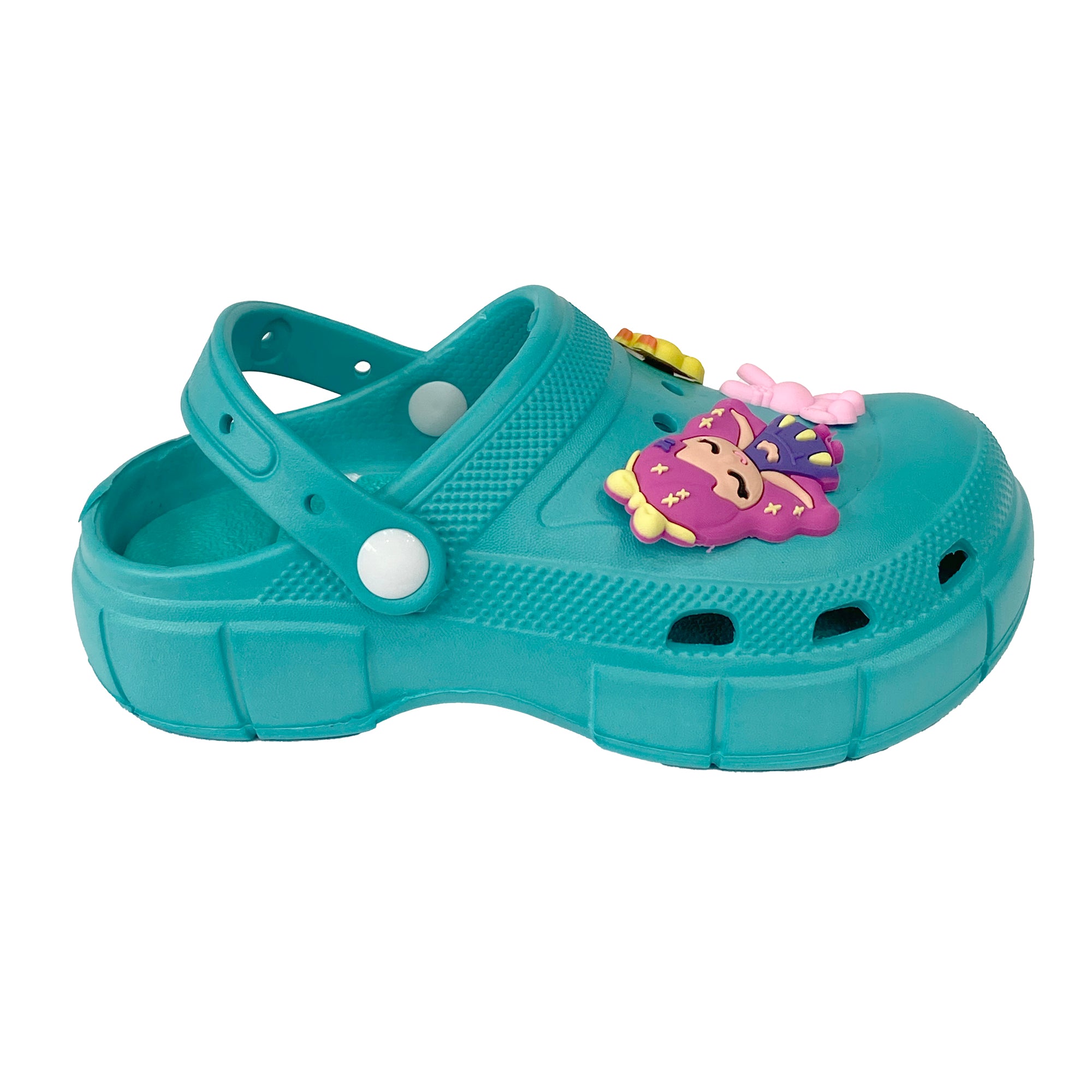 Παιδικές παντόφλες σαμπό για κορίτσι με διακοσμητικά 30-35 Πράσινο ANSIN