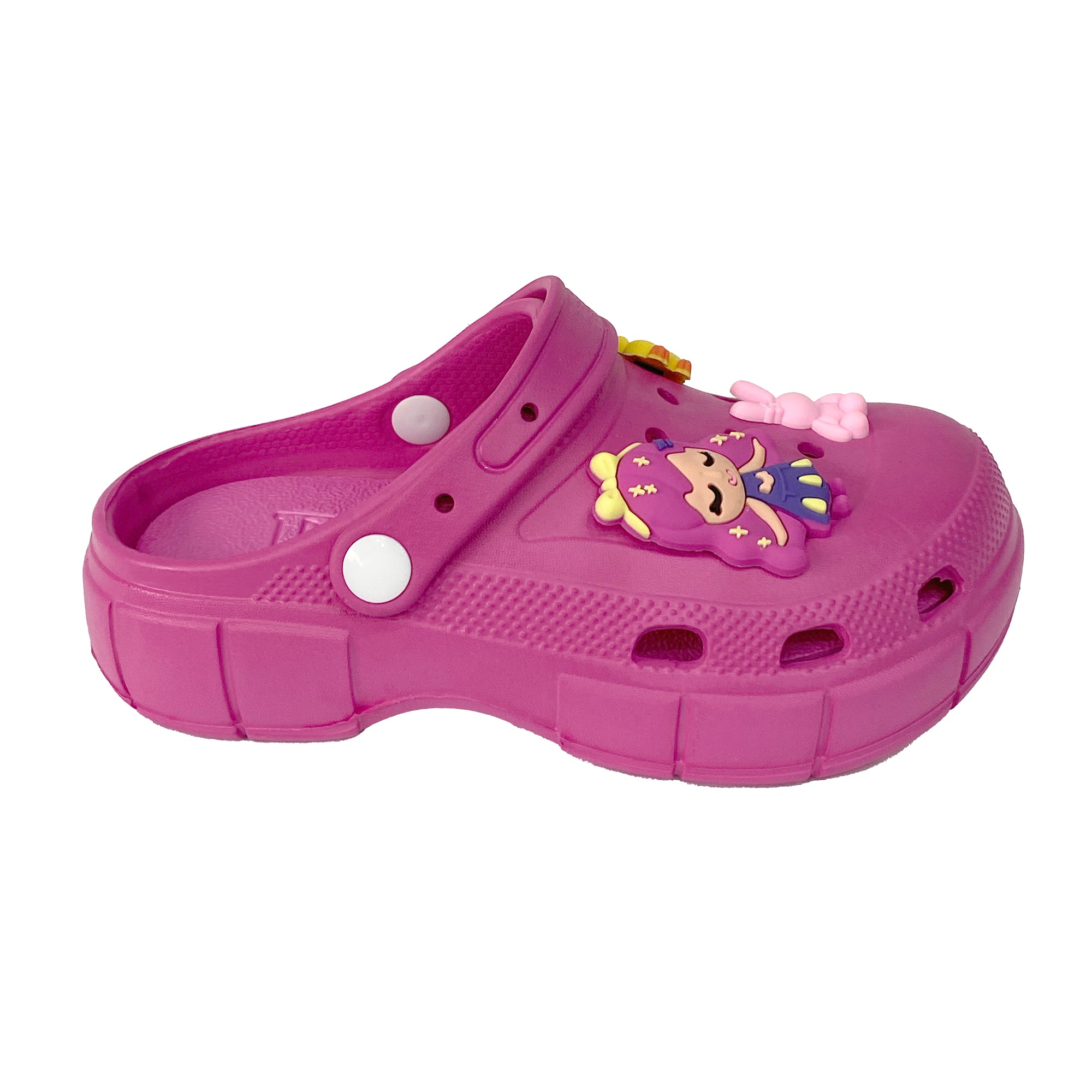 Παιδικές παντόφλες σαμπό για κορίτσι με διακοσμητικά 30-35 Φούξια ANSIN