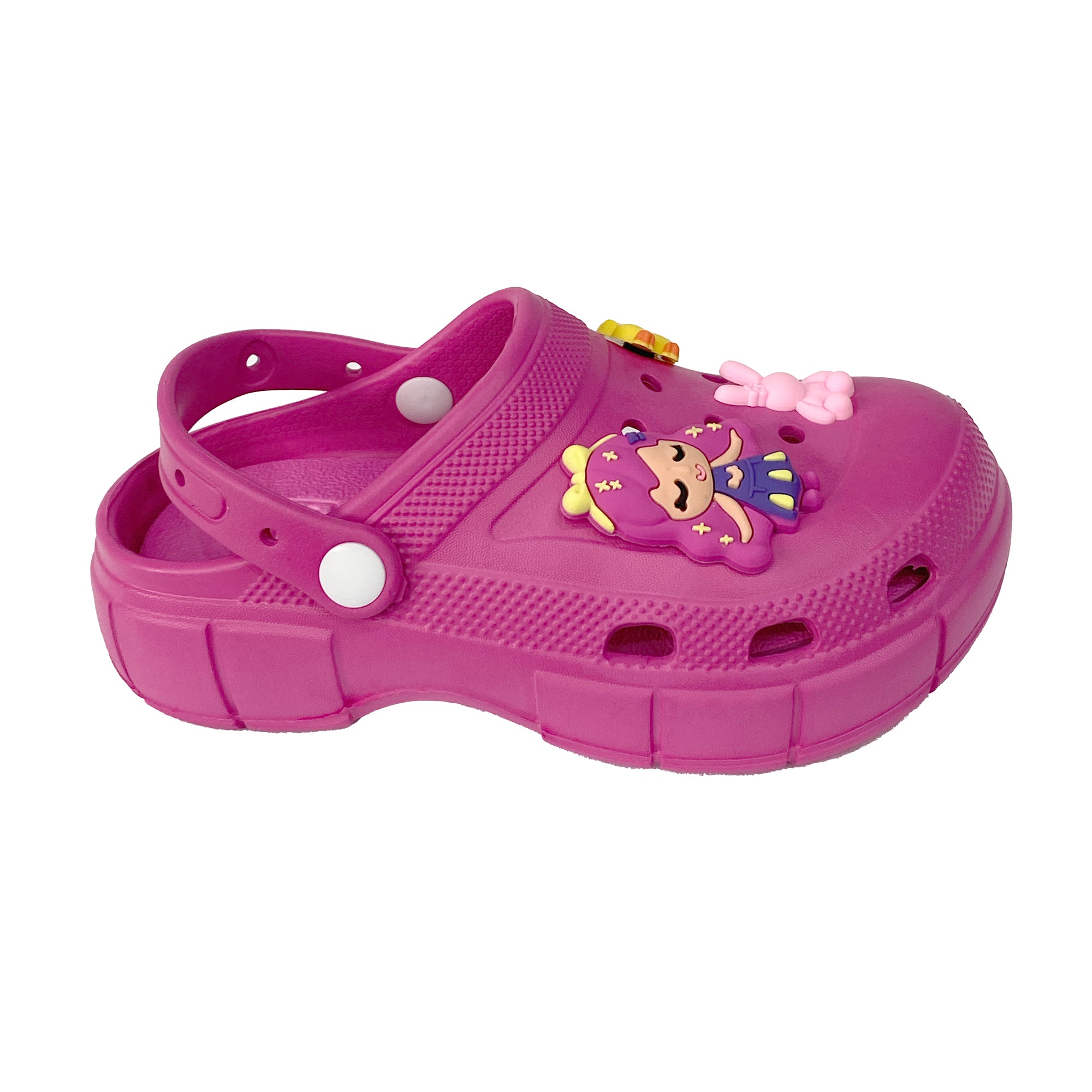 Παιδικές παντόφλες σαμπό για κορίτσι με διακοσμητικά 30-35 Φούξια ANSIN