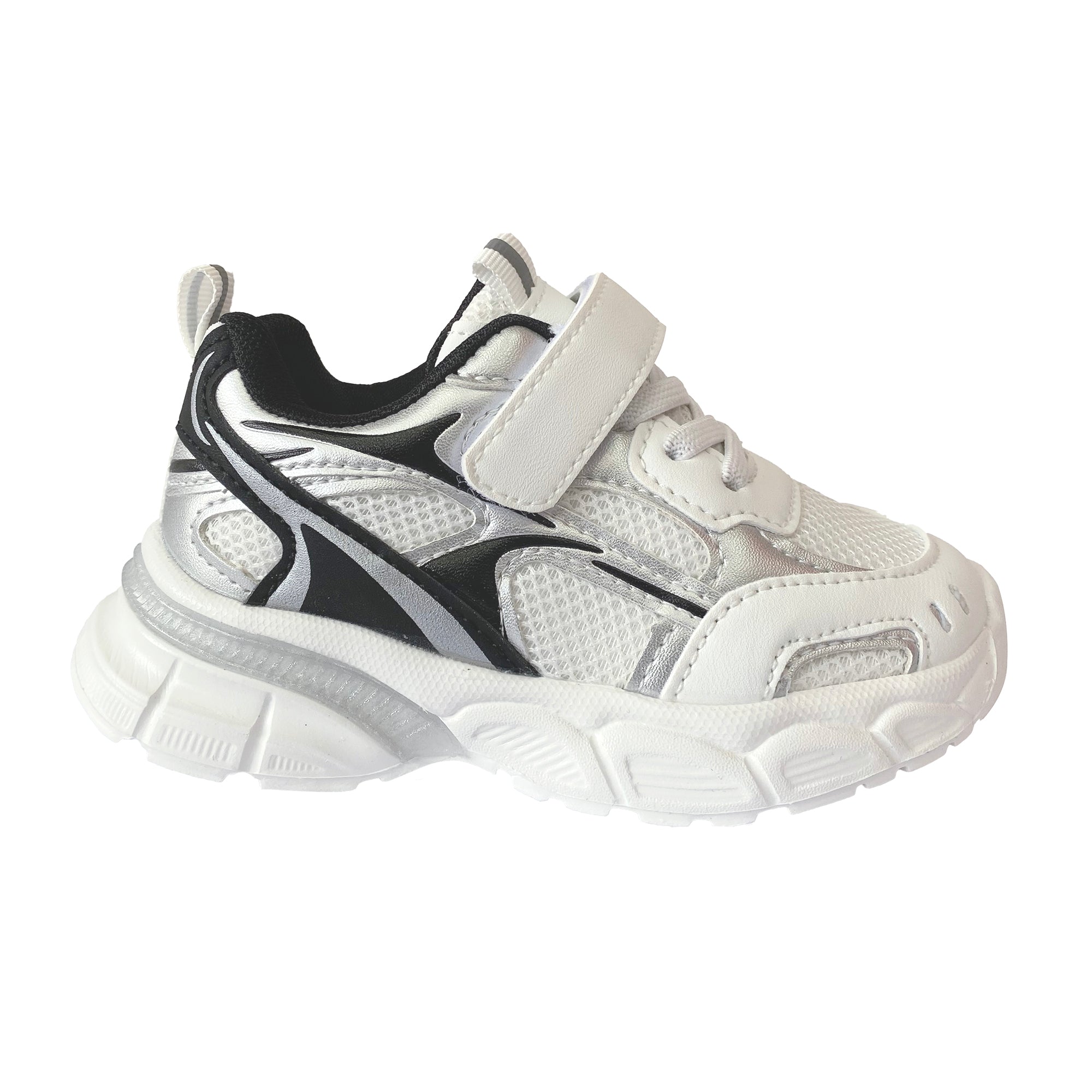 Κοριτσίστικα αθλητικά παπούτσια με σκρατς (25-30) Λευκό/Μαύρο ANSIN