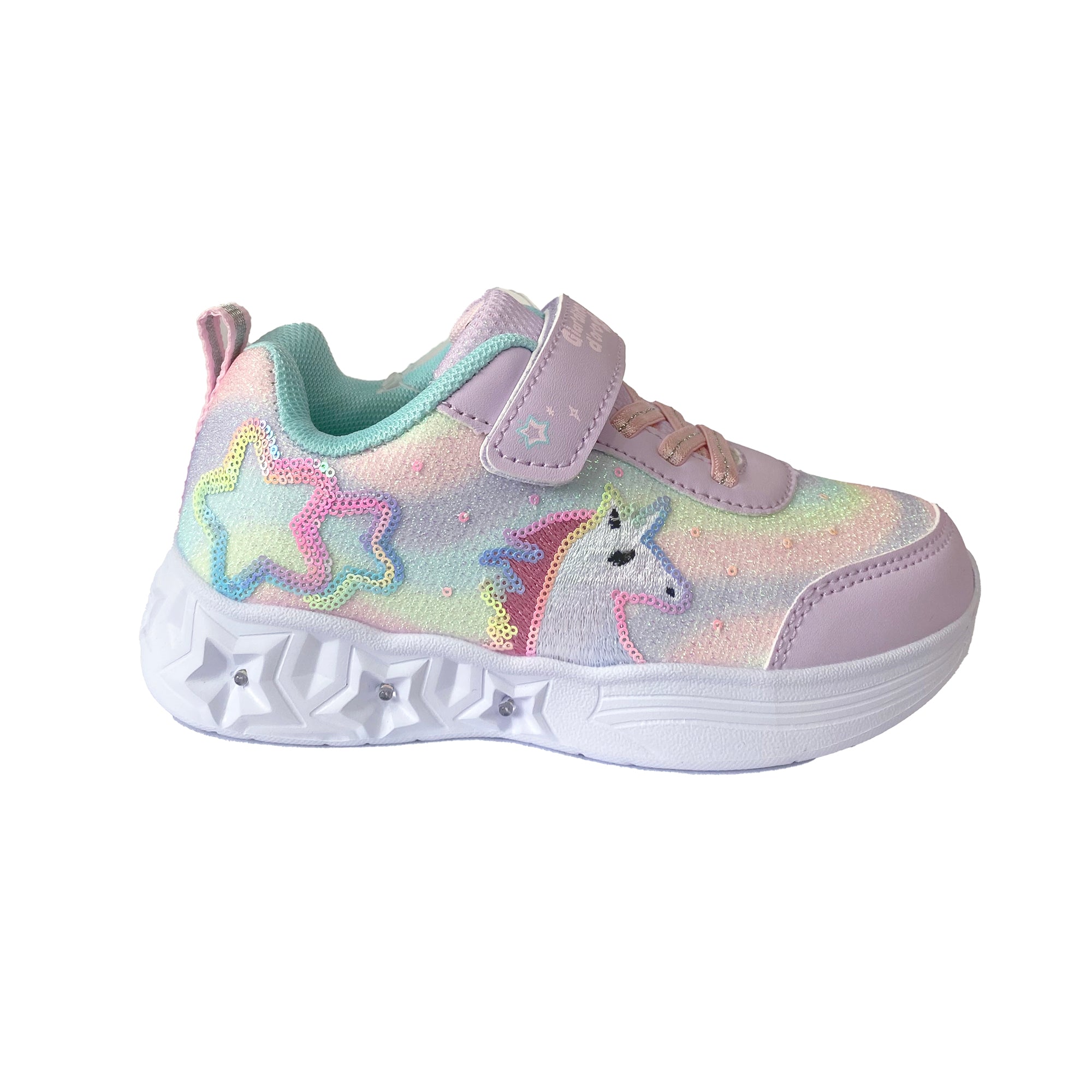 Κοριτσίστικα αθλητικά παπούτσια με μονόκερο φωτάκια (24-29) Ροζ ANSIN