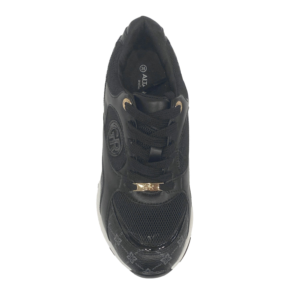 Γυναικεία sneakers με τακούνι 6.5 cm Μαύρο ANSIN