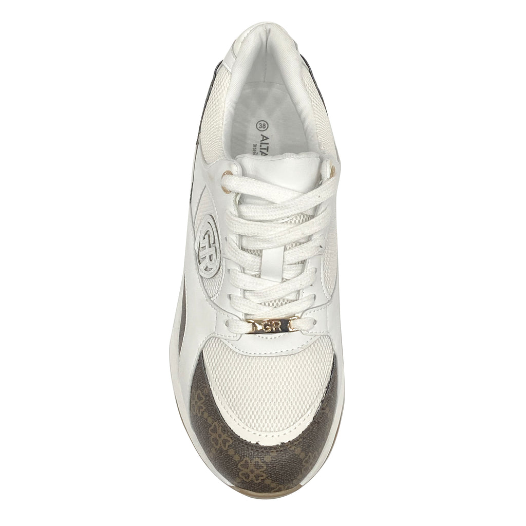 Γυναικεία sneakers με τακούνι 6.5 cm Λευκό ANSIN