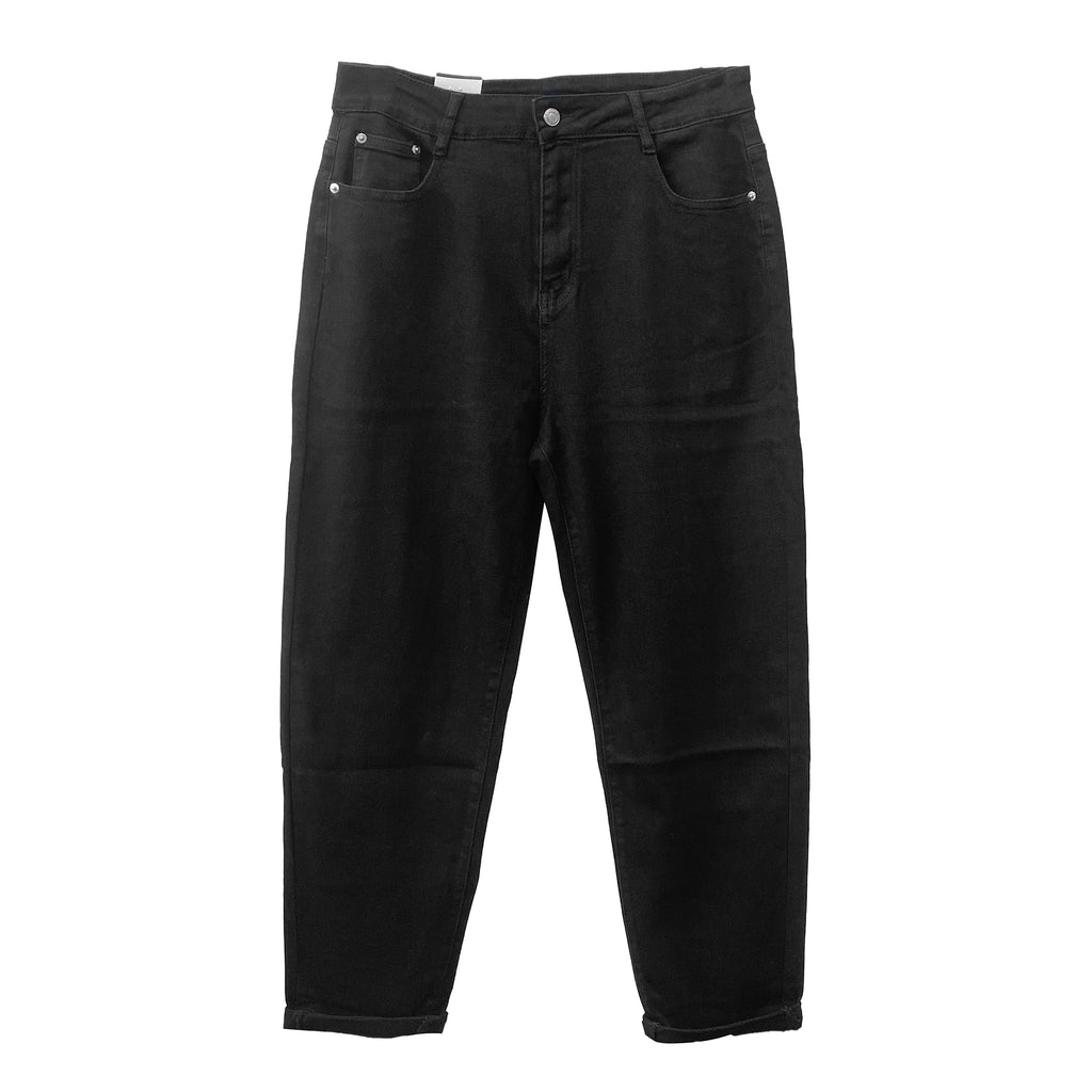 Γυναικείο ψηλόμεσο τζιν παντελόνι Mom fit Μαύρο ANSIN