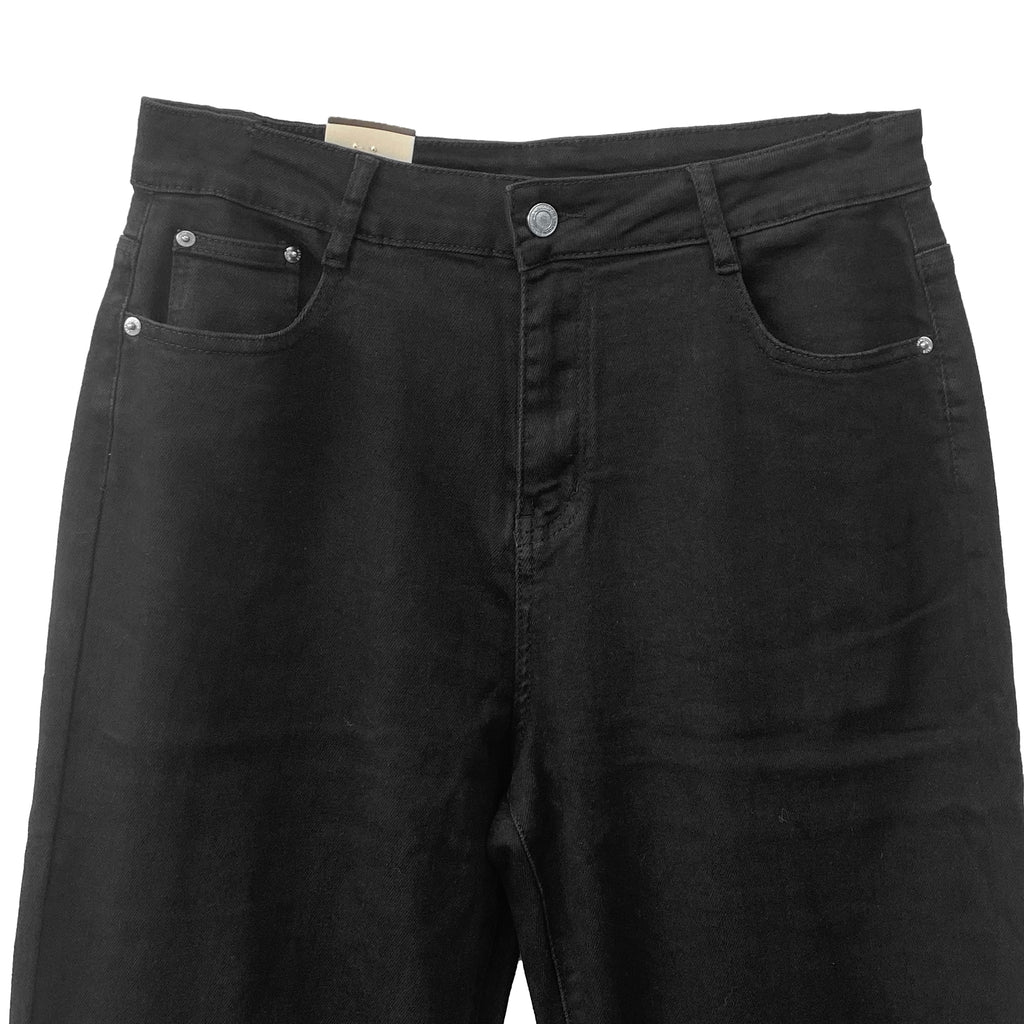 Γυναικείο ψηλόμεσο τζιν παντελόνι Mom fit Μαύρο ANSIN