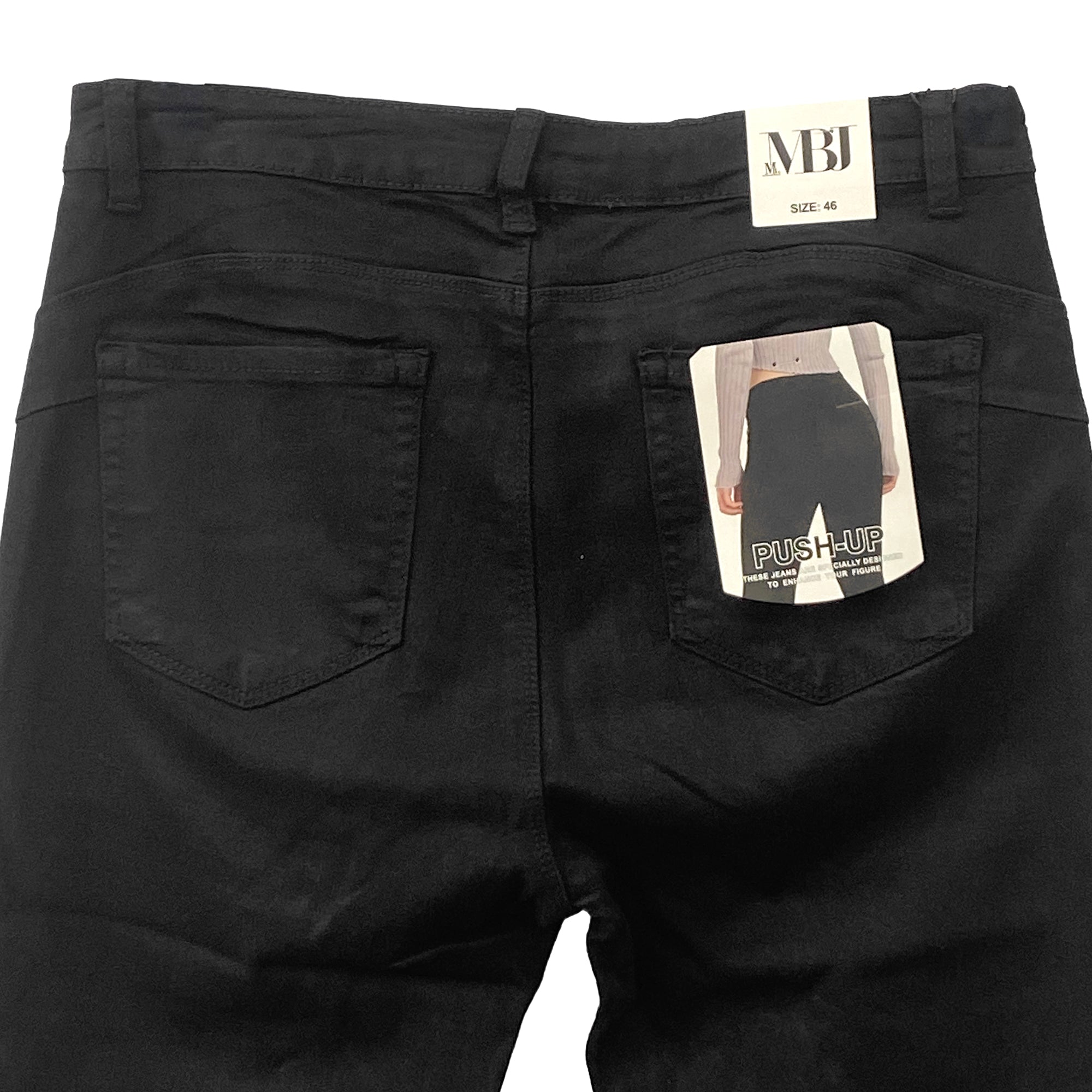 Γυναικείο ελαστικό τζιν παντελόνι push up 80-1 Μαύρο ANSIN