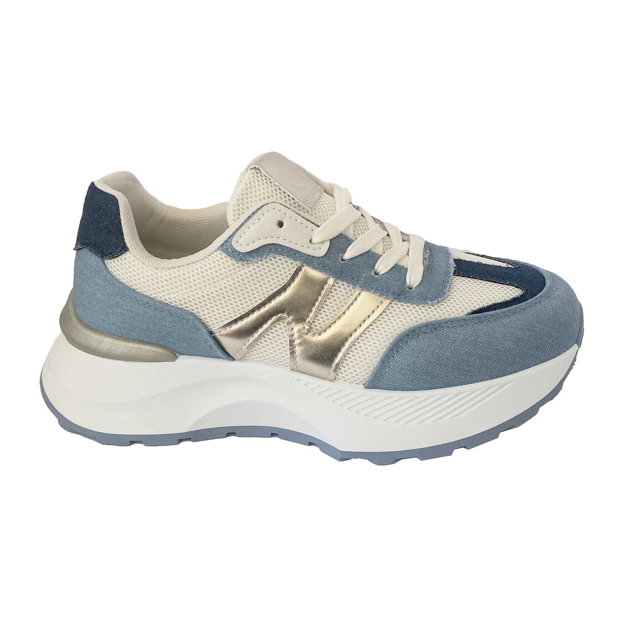 Γυναικεία Denim Sneakers δίσολα Μπλε ANSIN