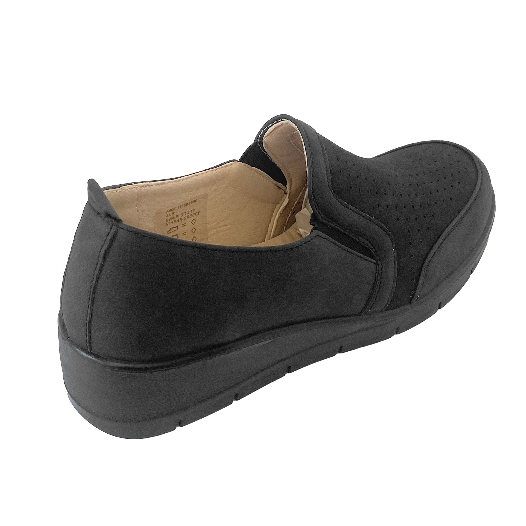 Γυναικεία καλοκαιρινά slip-on με πλατφόρμα και διάτρητα σχέδια Μαύρο ANSIN