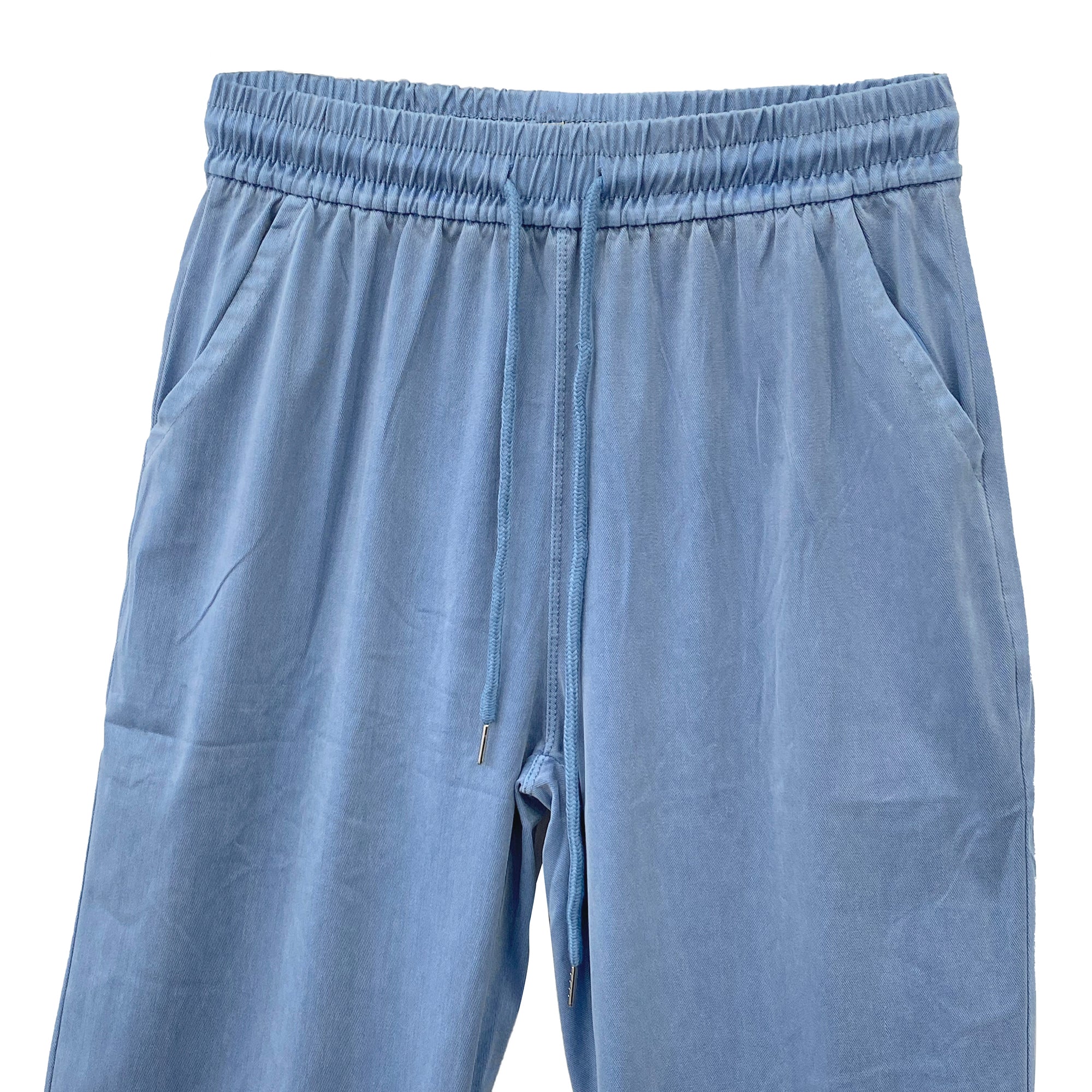 Γυναικείο παντελόνι με λάστιχο και κορδόνι στη μέση Μπλε ANSIN