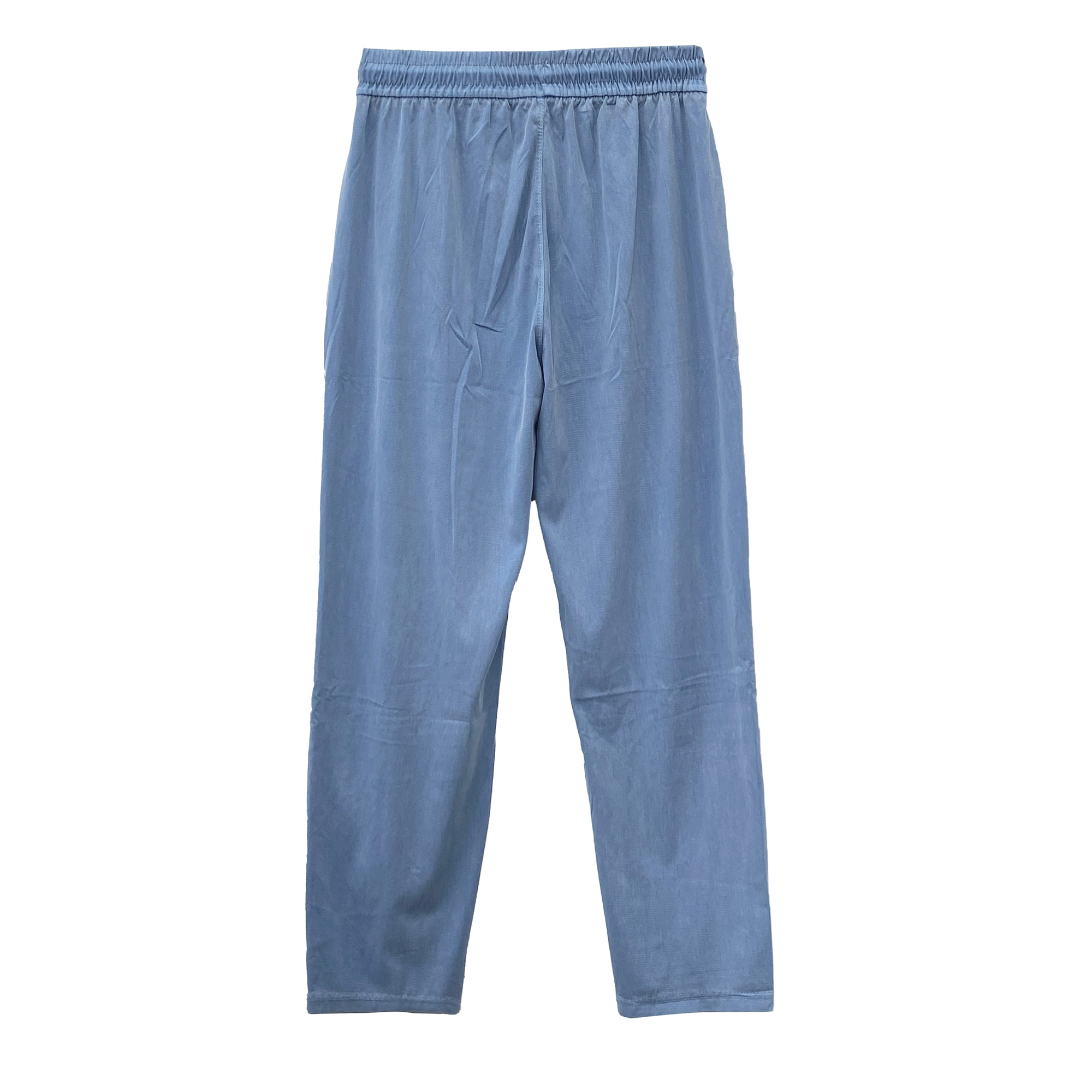 Γυναικείο παντελόνι με λάστιχο και κορδόνι στη μέση Μπλε ANSIN