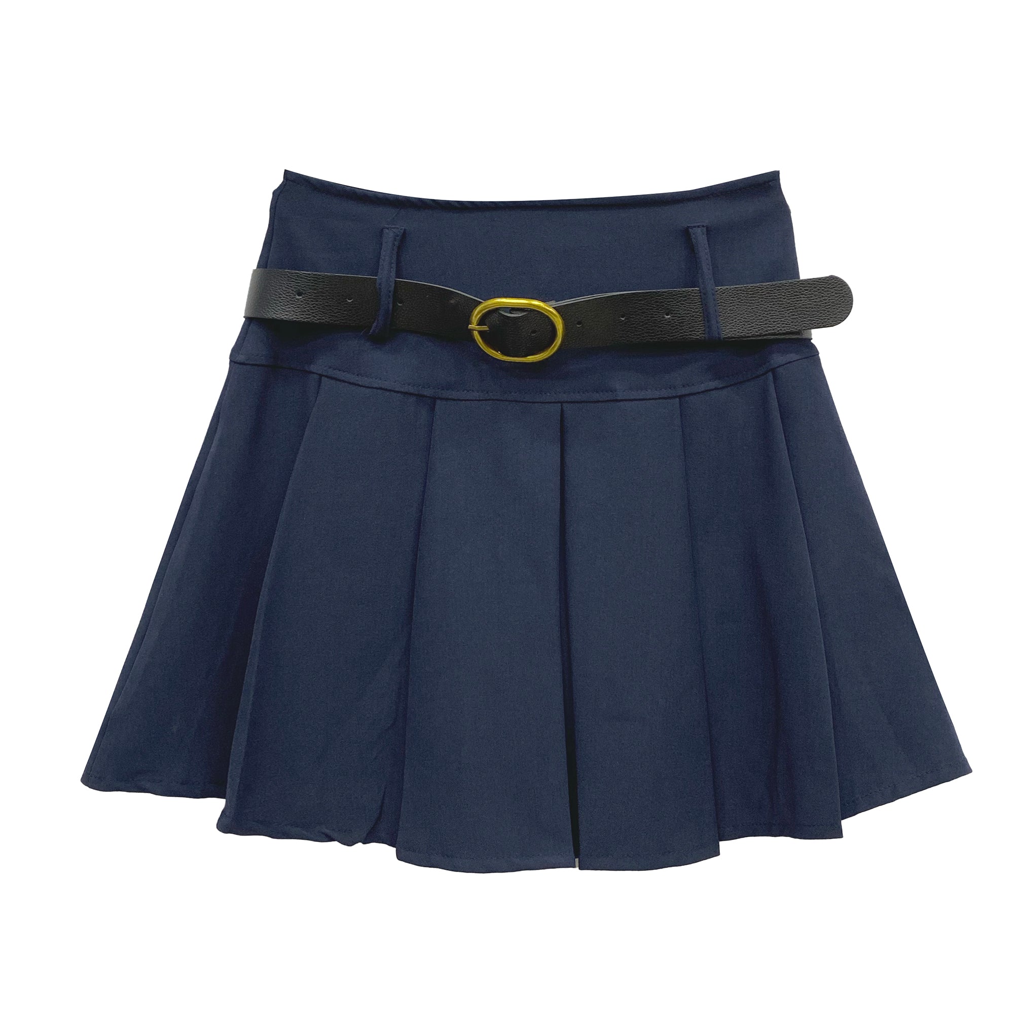 Γυναικεία mini πλισέ φούστε με ζώνη Μπλε ANSIN