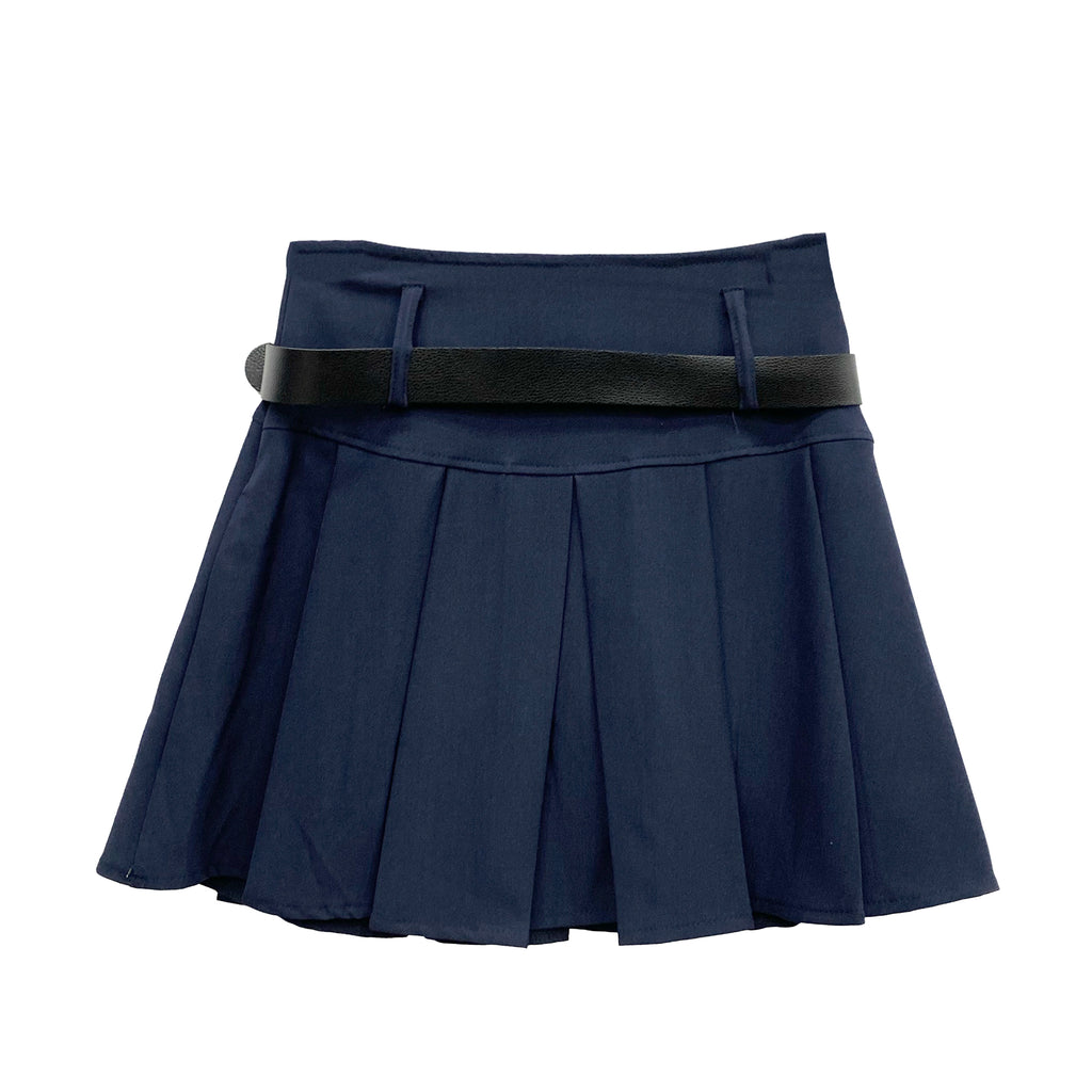 Γυναικεία mini πλισέ φούστε με ζώνη Μπλε ANSIN