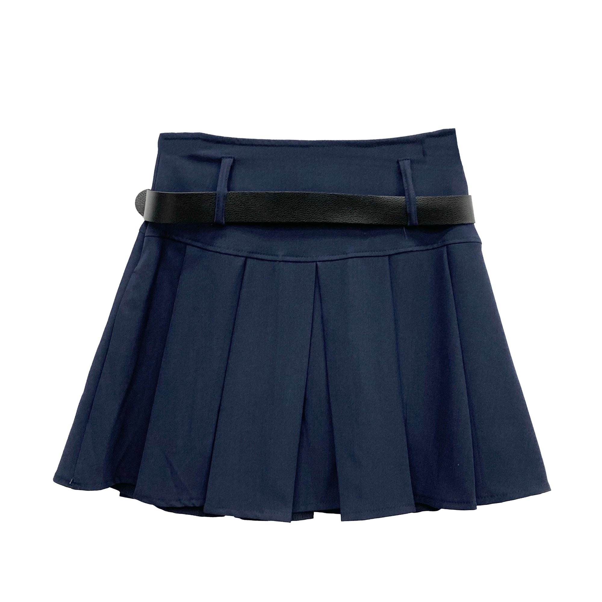 Γυναικεία mini πλισέ φούστε με ζώνη Μπλε ANSIN