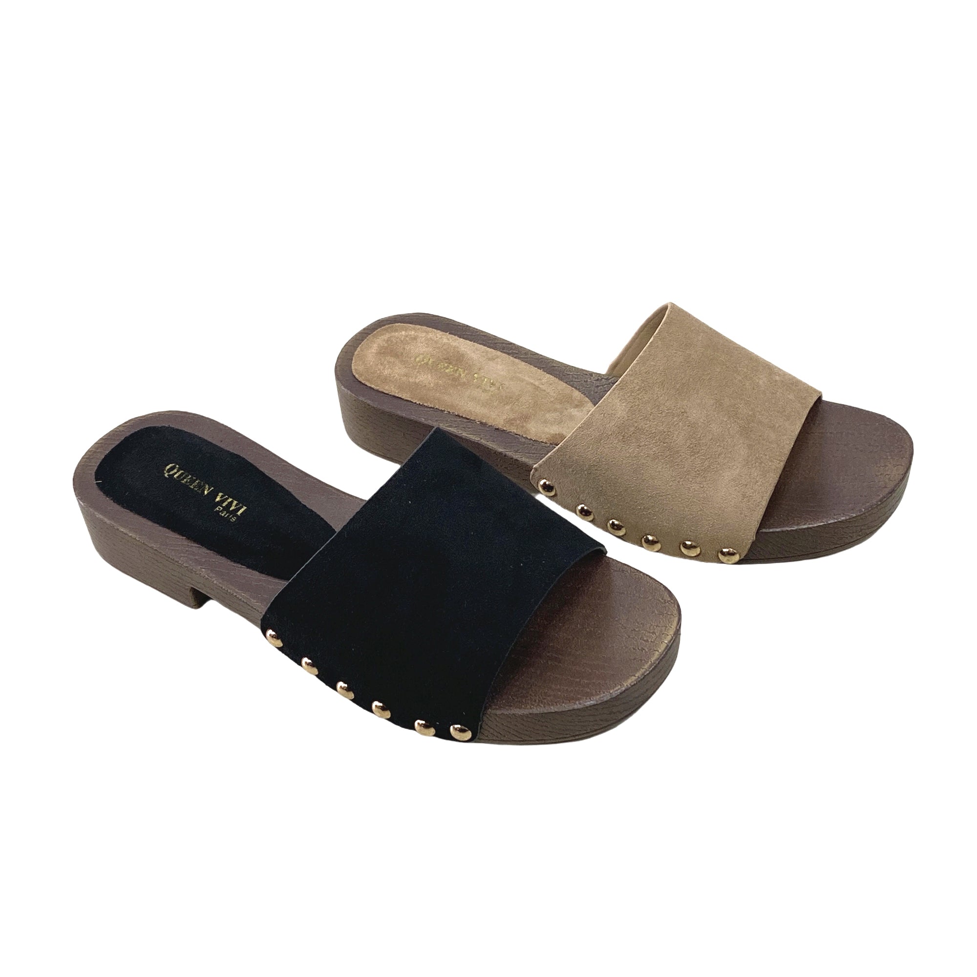 Γυναικεία παντόφλα clogs με τρουκς Καφέ L0-5