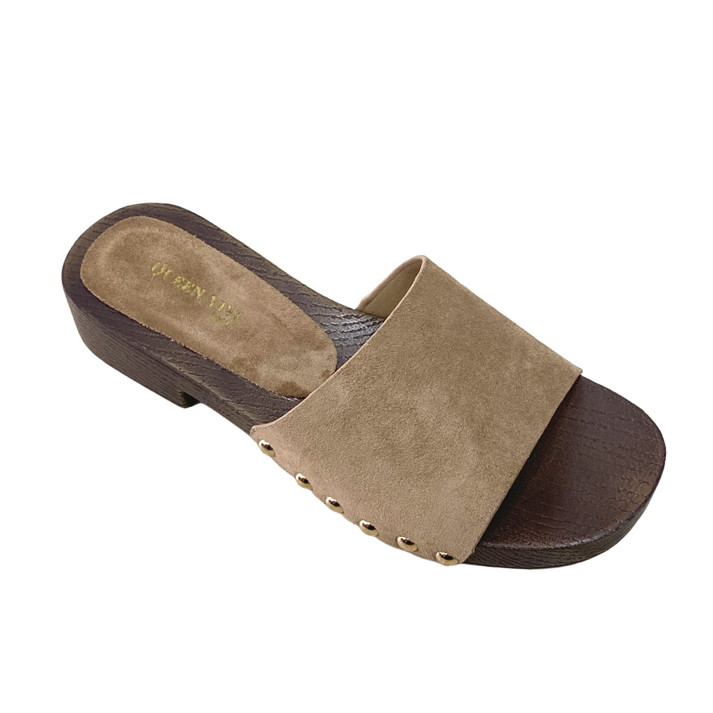 Γυναικεία παντόφλα clogs με τρουκς Καφέ L0-5