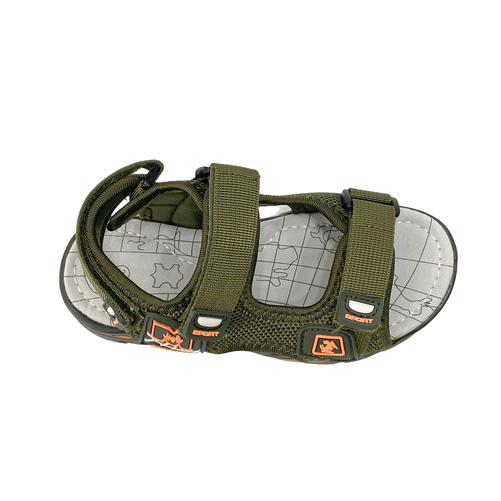 Αγορίστικα πέδιλα με velcro Χακί 6083